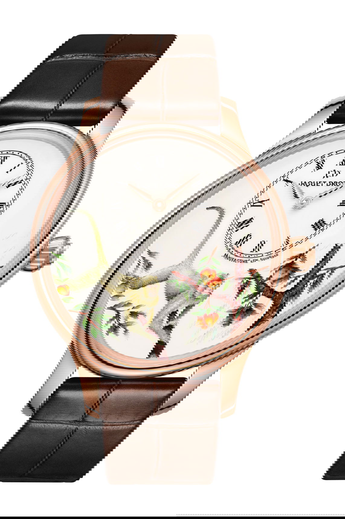 Jaquet Droz Petite Heure Minute Monkey luxury timepiece - detailed view