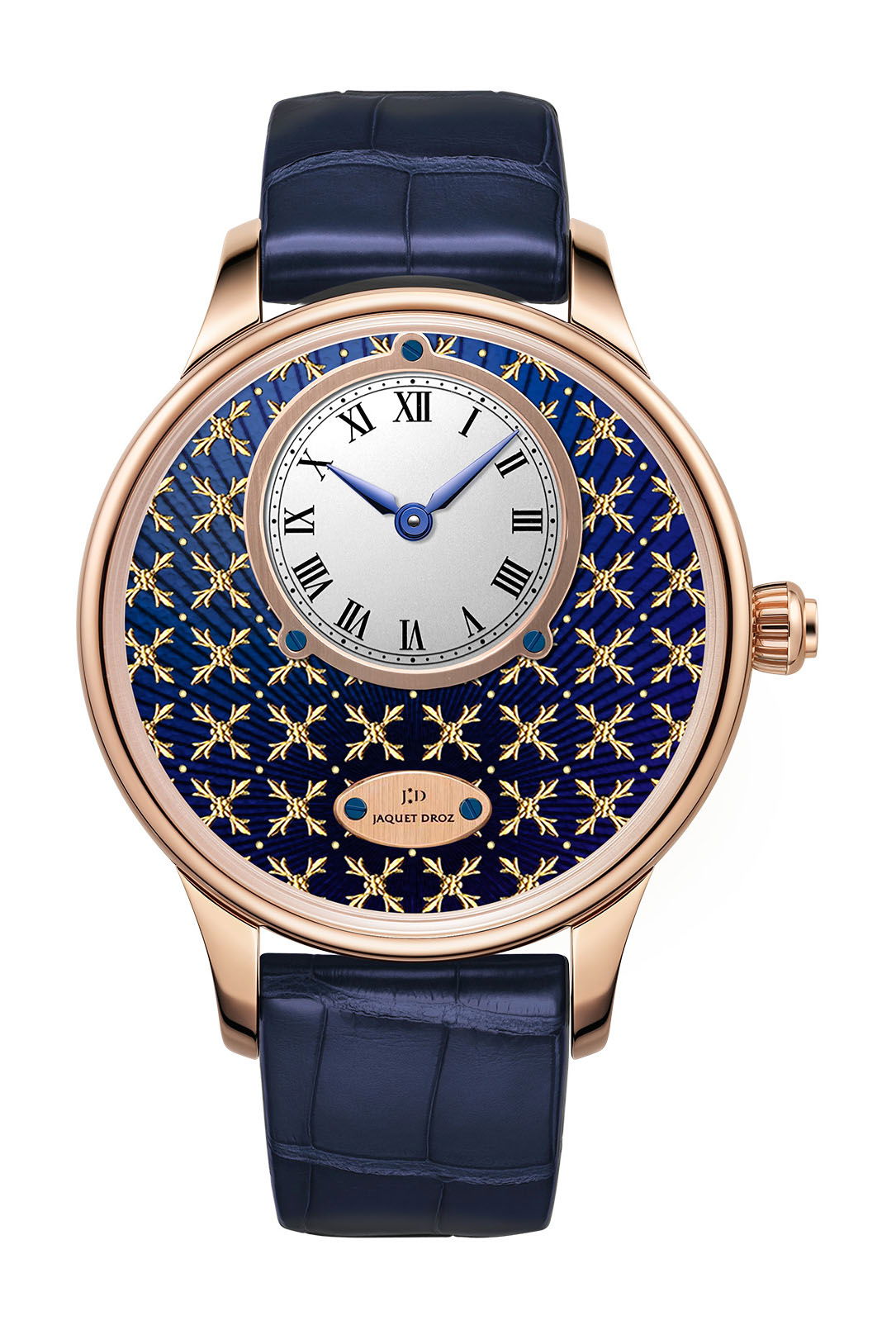 Jaquet Droz Petite Heure Minute Paillonnée luxury timepiece - detailed view