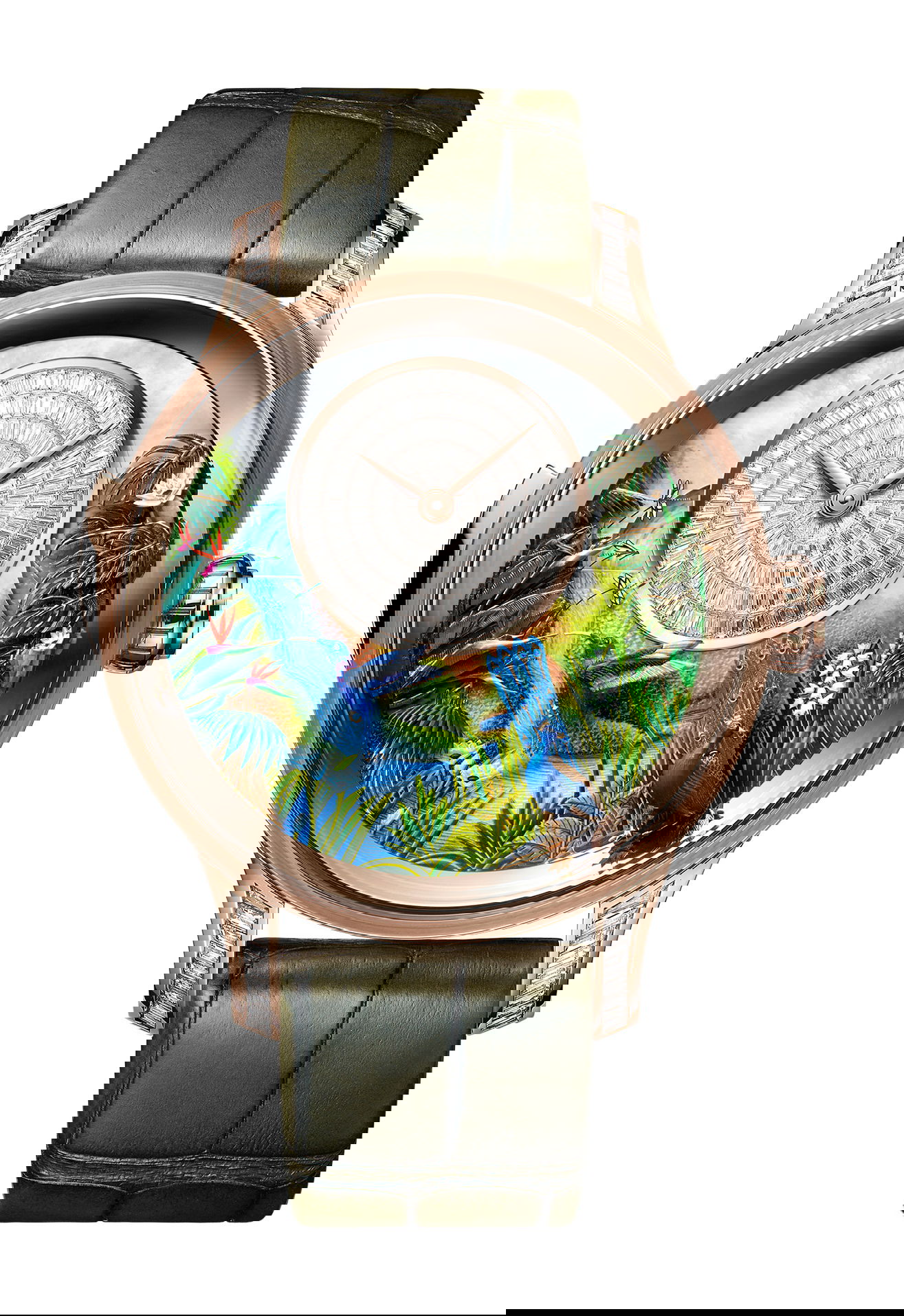 Jaquet Droz Tropical Bird Repeater luxury timepiece - detailed view