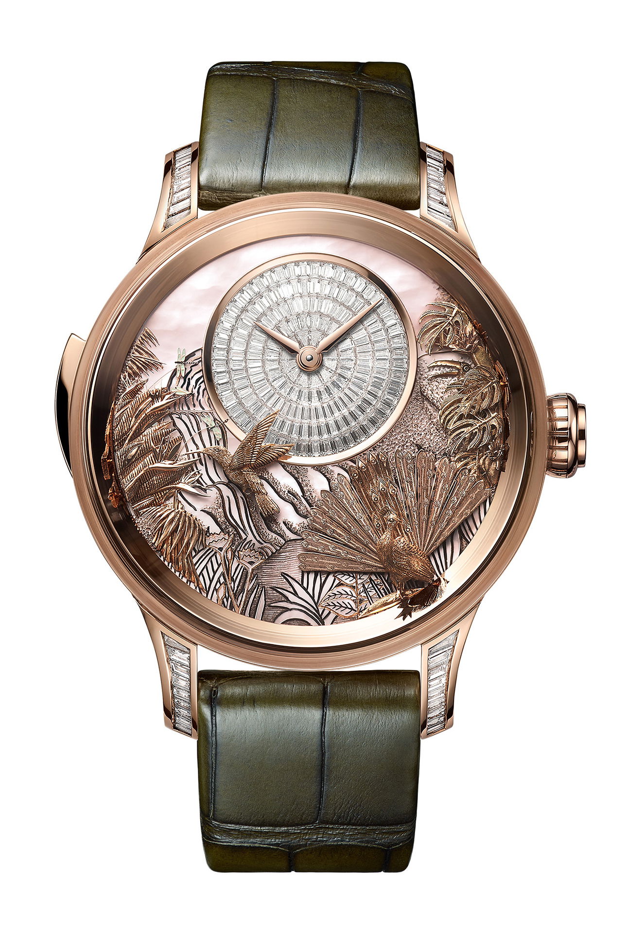 Jaquet Droz Tropical Bird Repeater luxury timepiece - detailed view