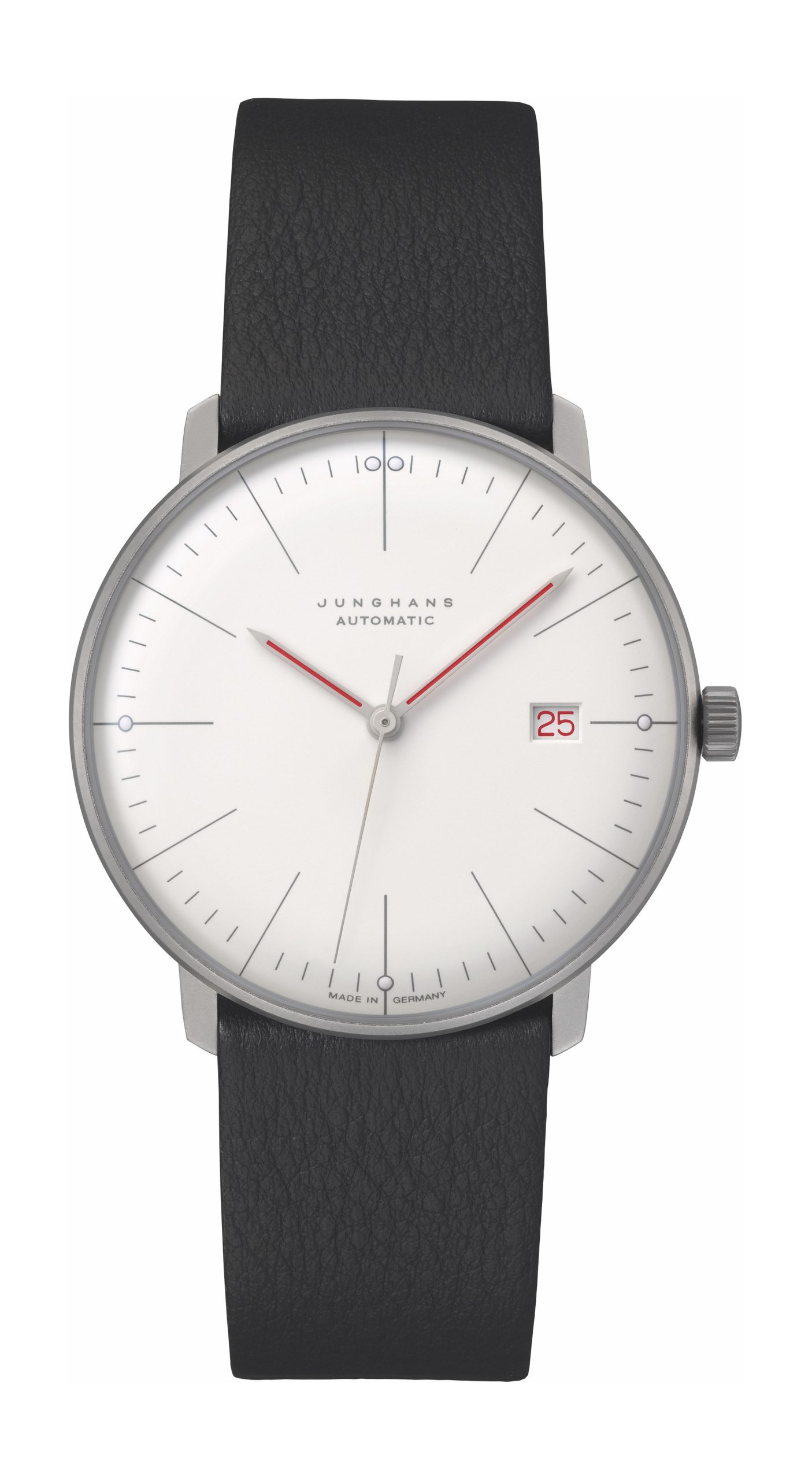 Junghans Max Bill Automatic Bauhaus luxury timepiece - detailed view