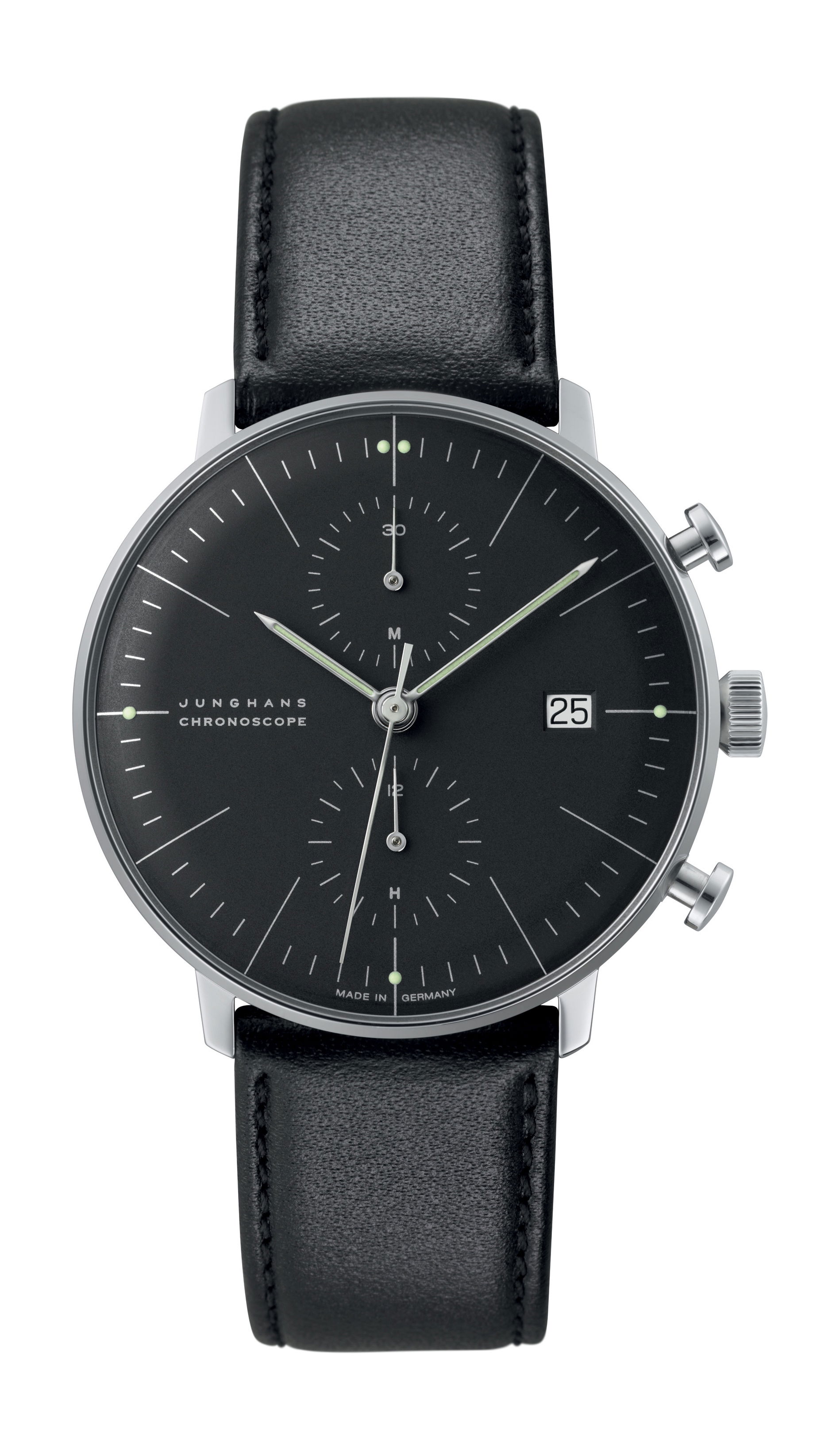 Junghans max bill Chronoscope luxury timepiece - detailed view