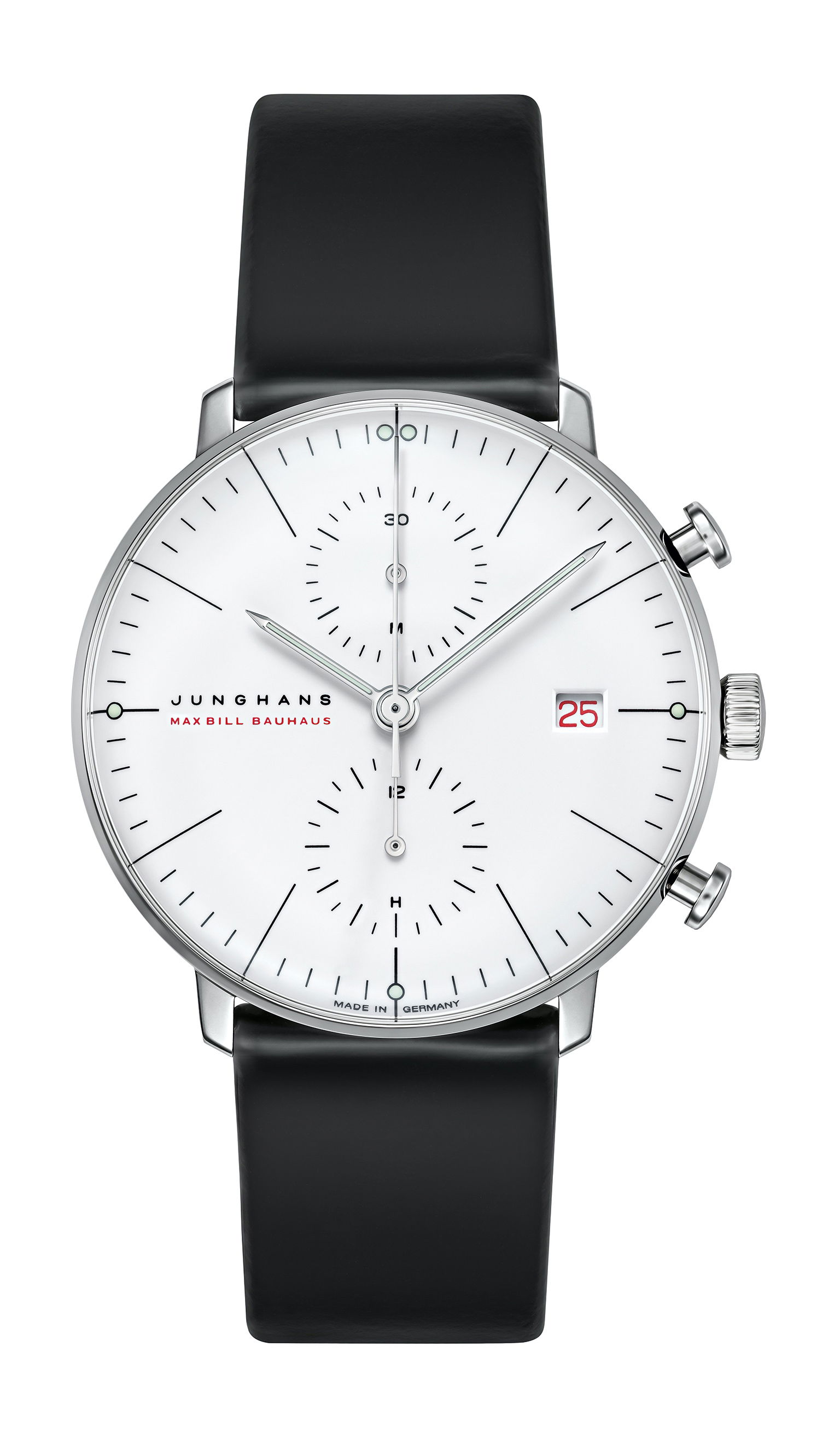 Junghans max bill Chronoscope 100 Jahre Bauhaus luxury timepiece - detailed view