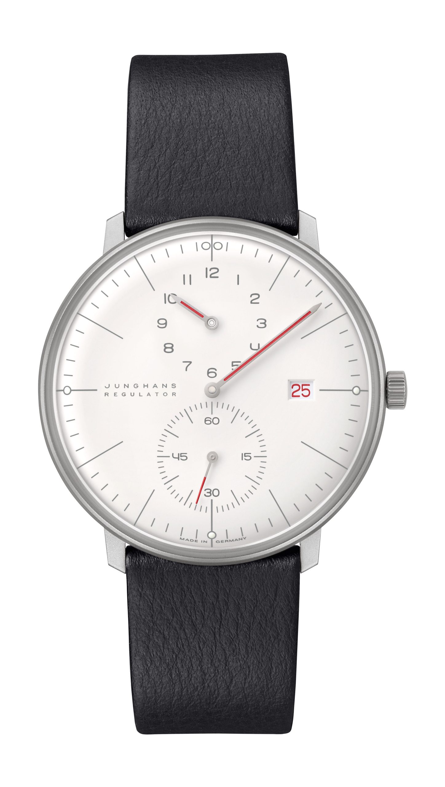 Junghans Max Bill Regulator Bauhaus luxury timepiece - detailed view