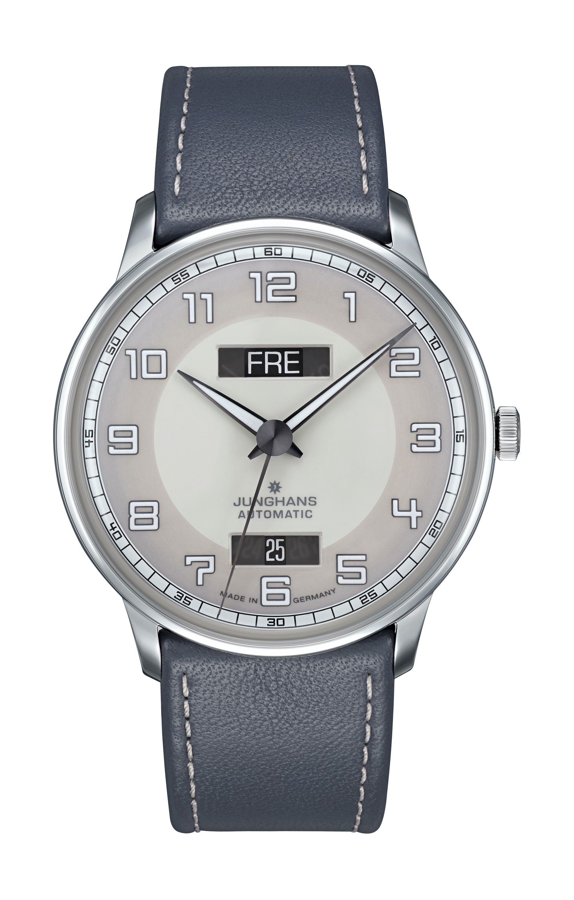 Junghans Meister Driver Day Date luxury timepiece - detailed view