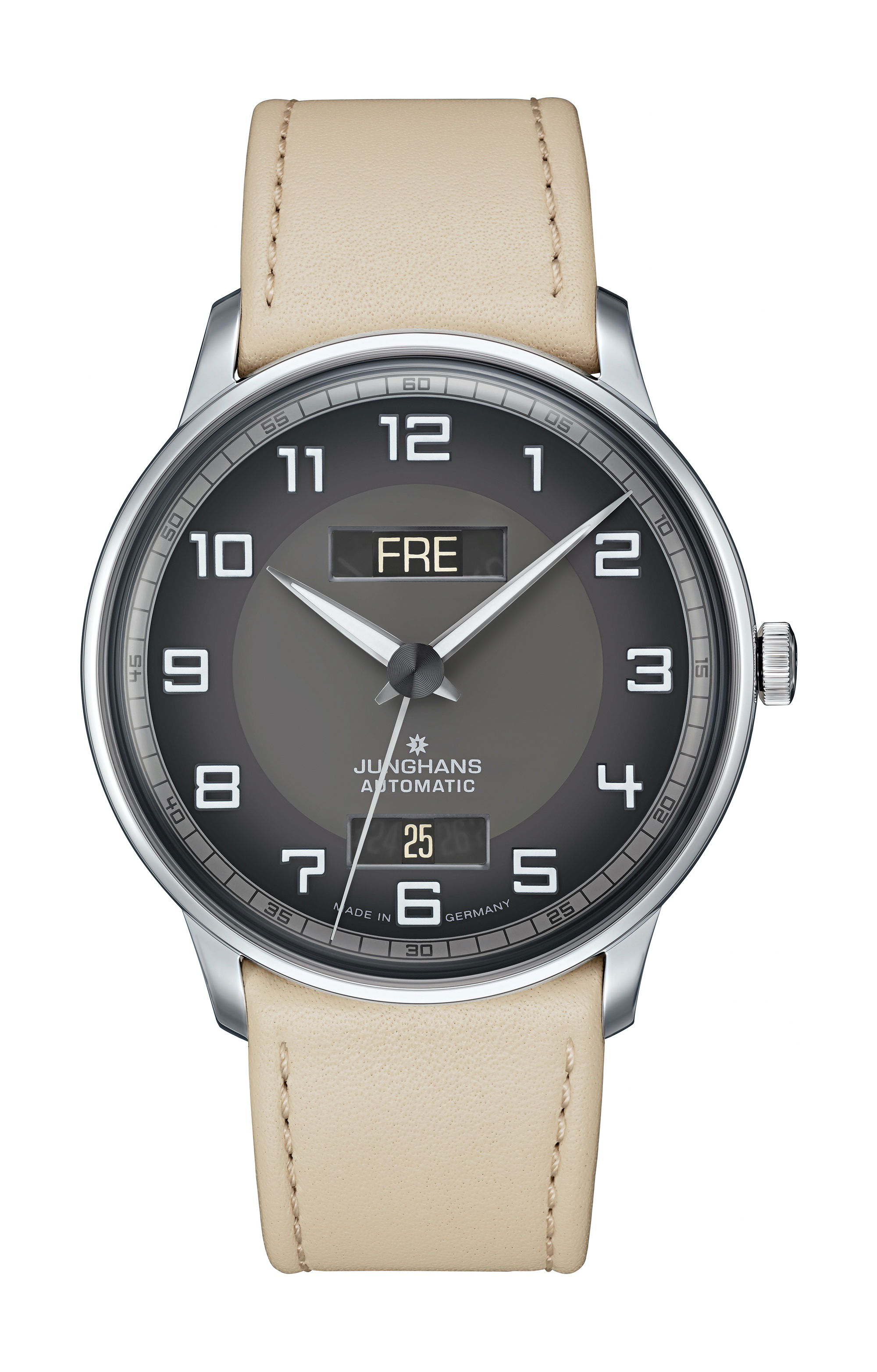 Junghans Meister Driver Day Date luxury timepiece - detailed view