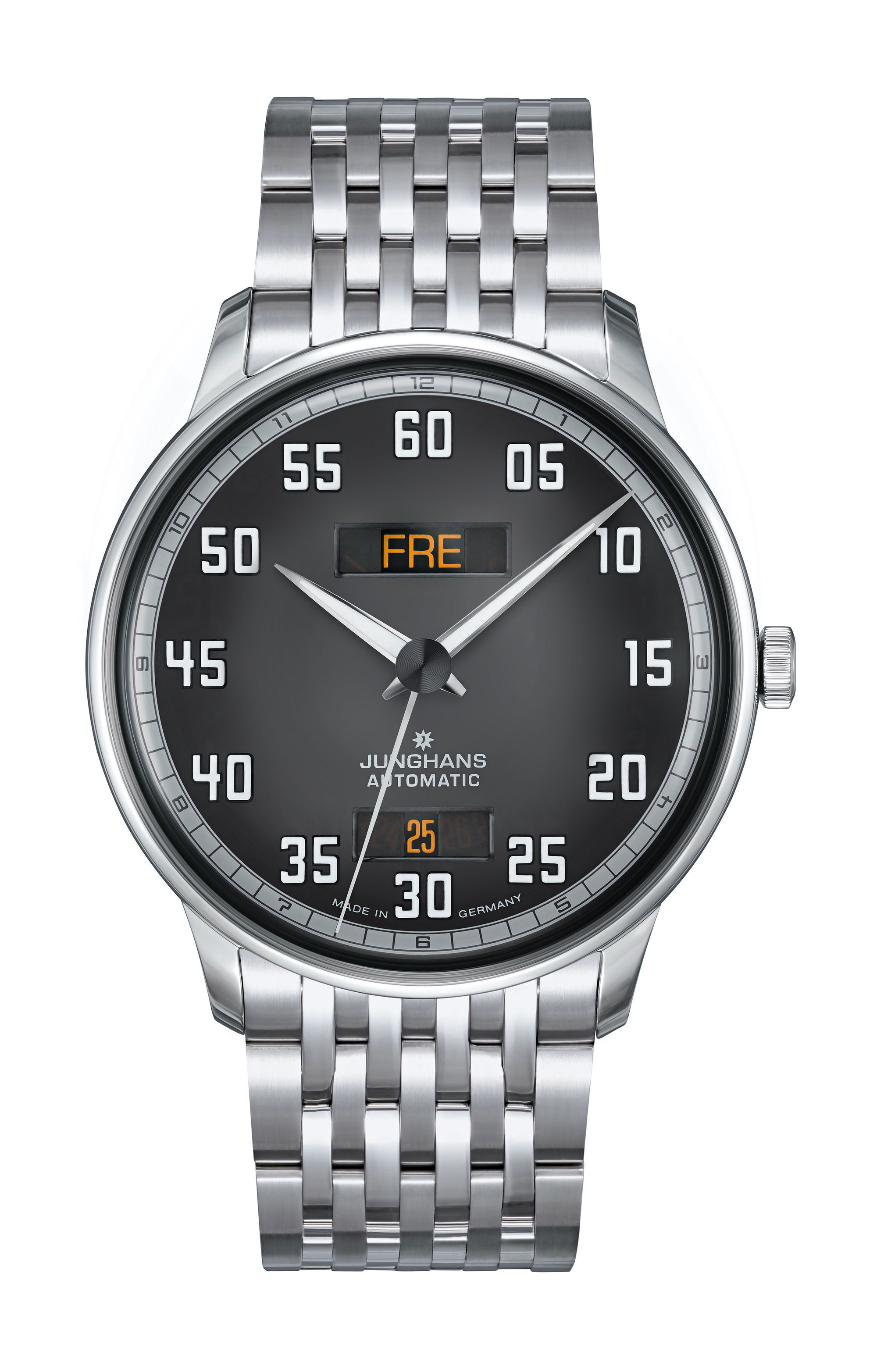 Junghans Meister Driver Day Date luxury timepiece - detailed view