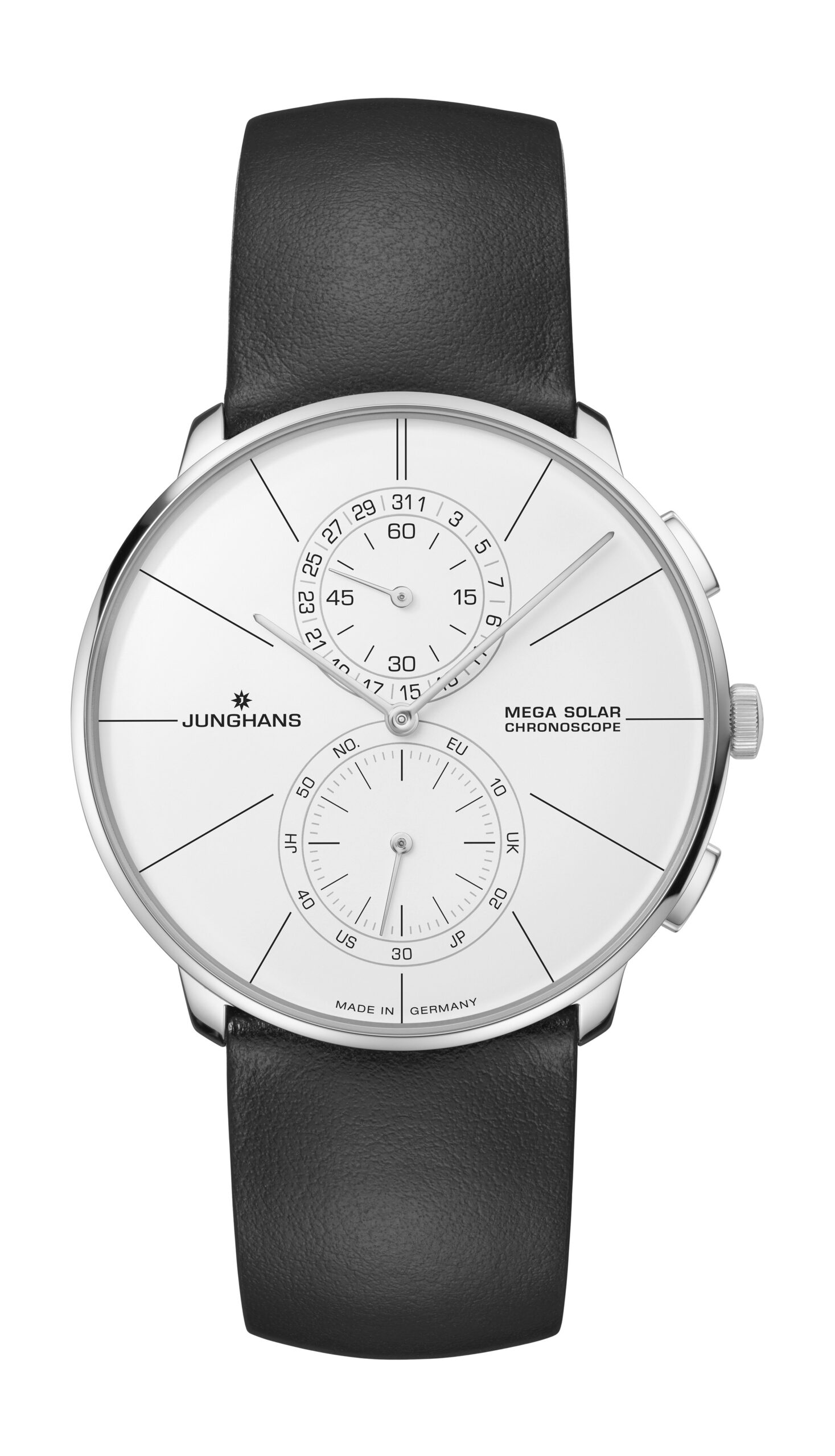 Junghans Meister fein Chronoscope MEGA Solar luxury timepiece - detailed view