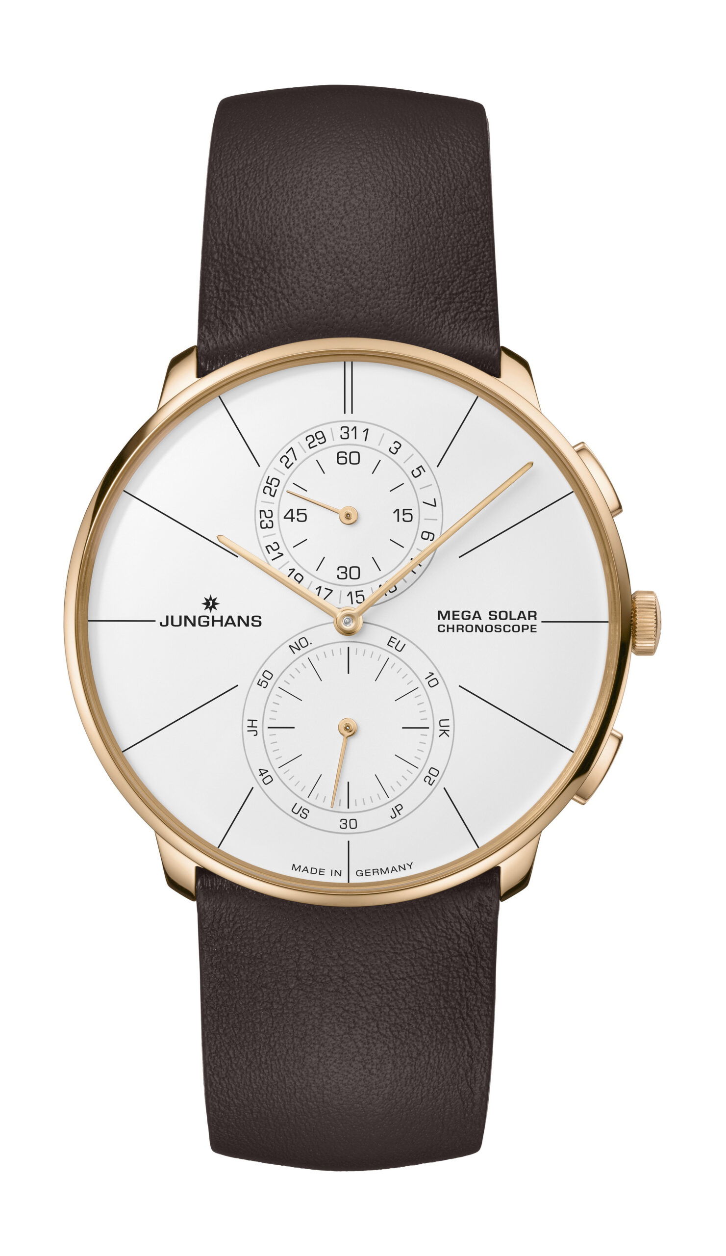 Junghans Meister fein Chronoscope MEGA Solar luxury timepiece - detailed view