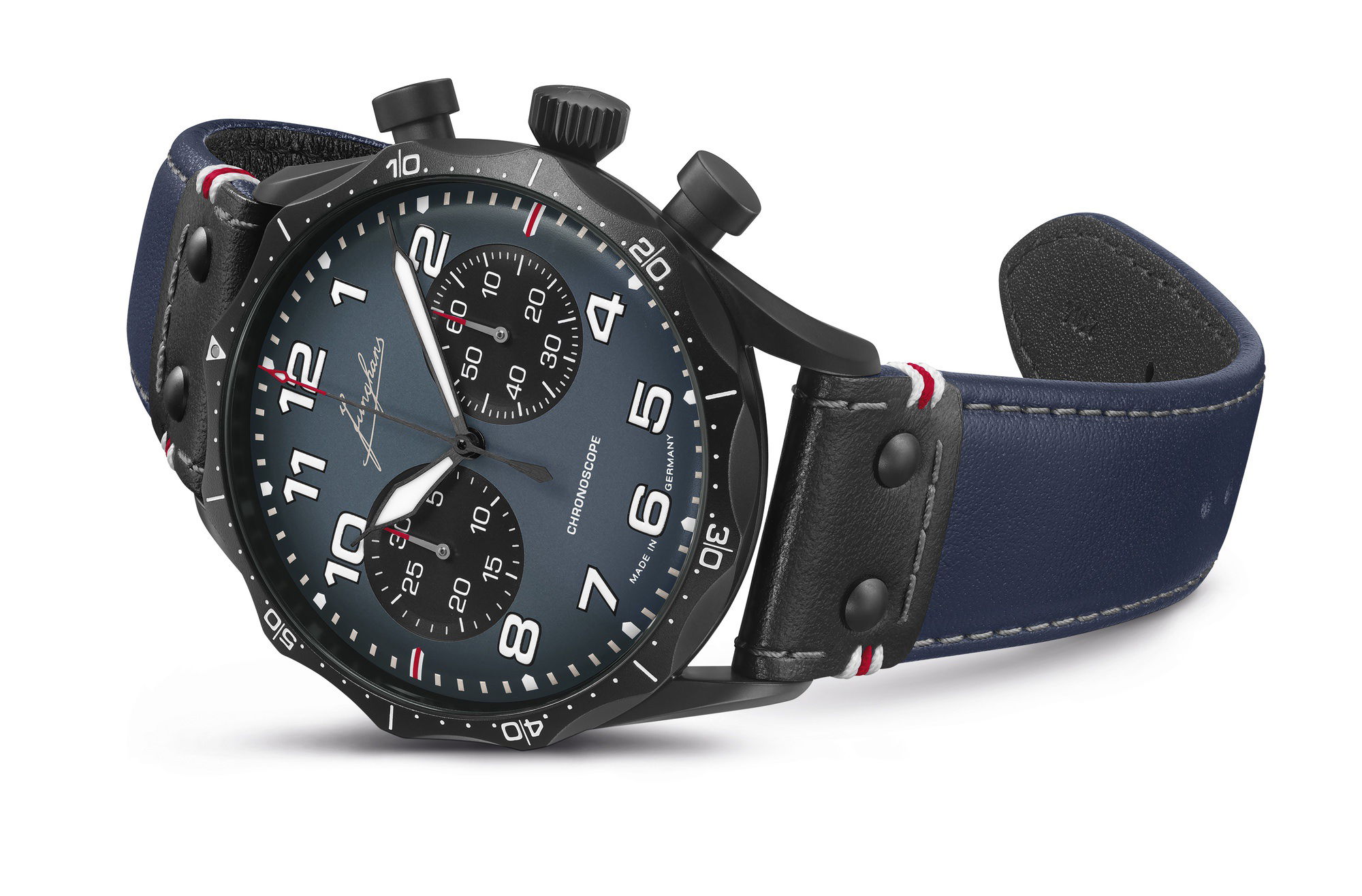 Junghans Meister Pilot Chronoscope Navy Blue - View 2