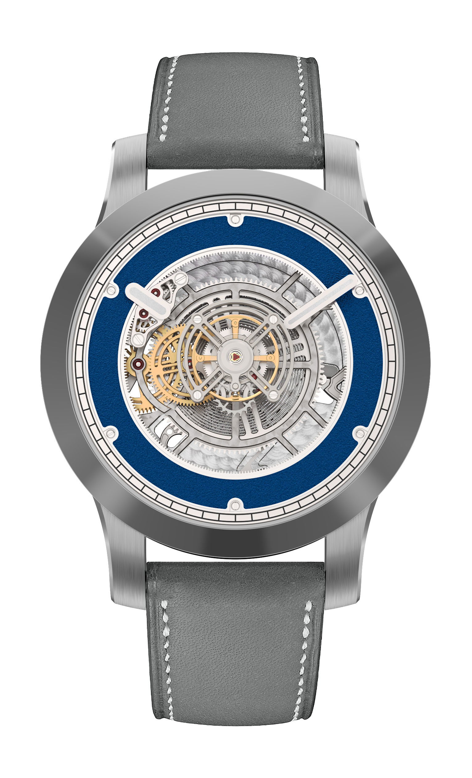 Kross Studio KS 06 Central Floating Tourbillon Titanium Blue luxury timepiece - detailed view