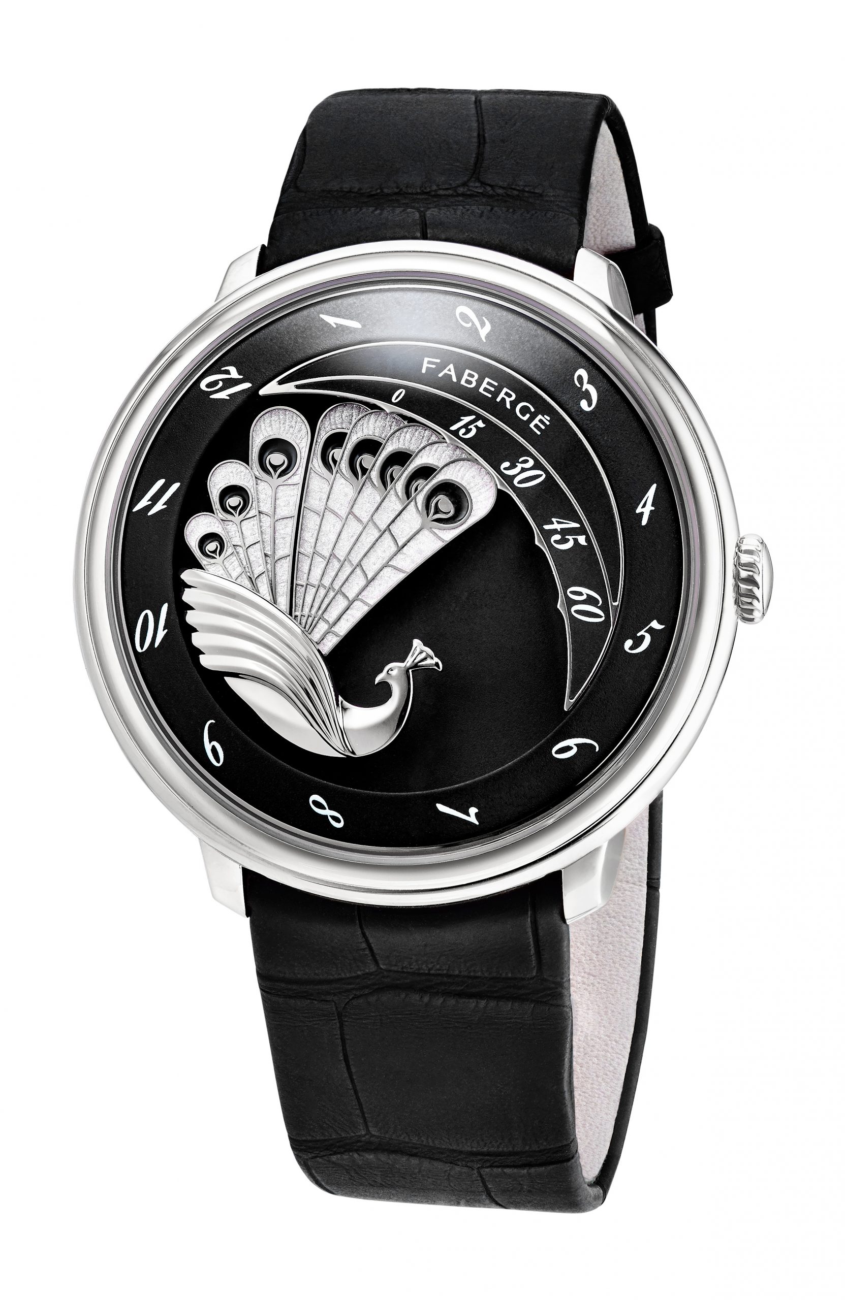 Faberge Lady Compliquée Peacock White Gold Black watch