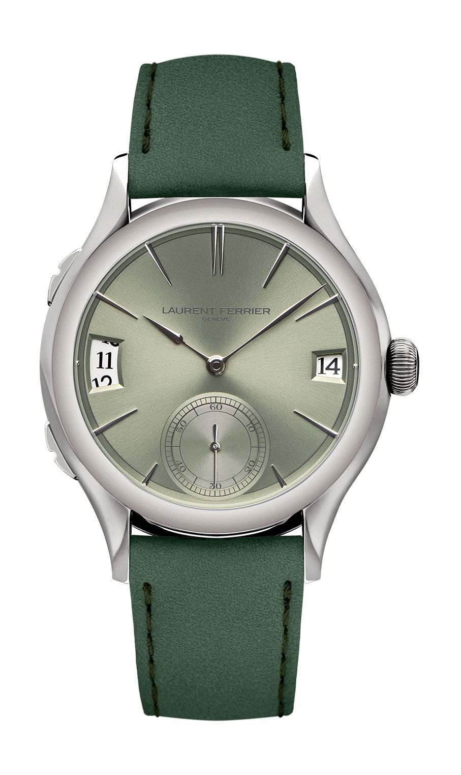 Laurent Ferrier Classic Traveller “Série Atelier” Magnetic Green luxury timepiece - detailed view