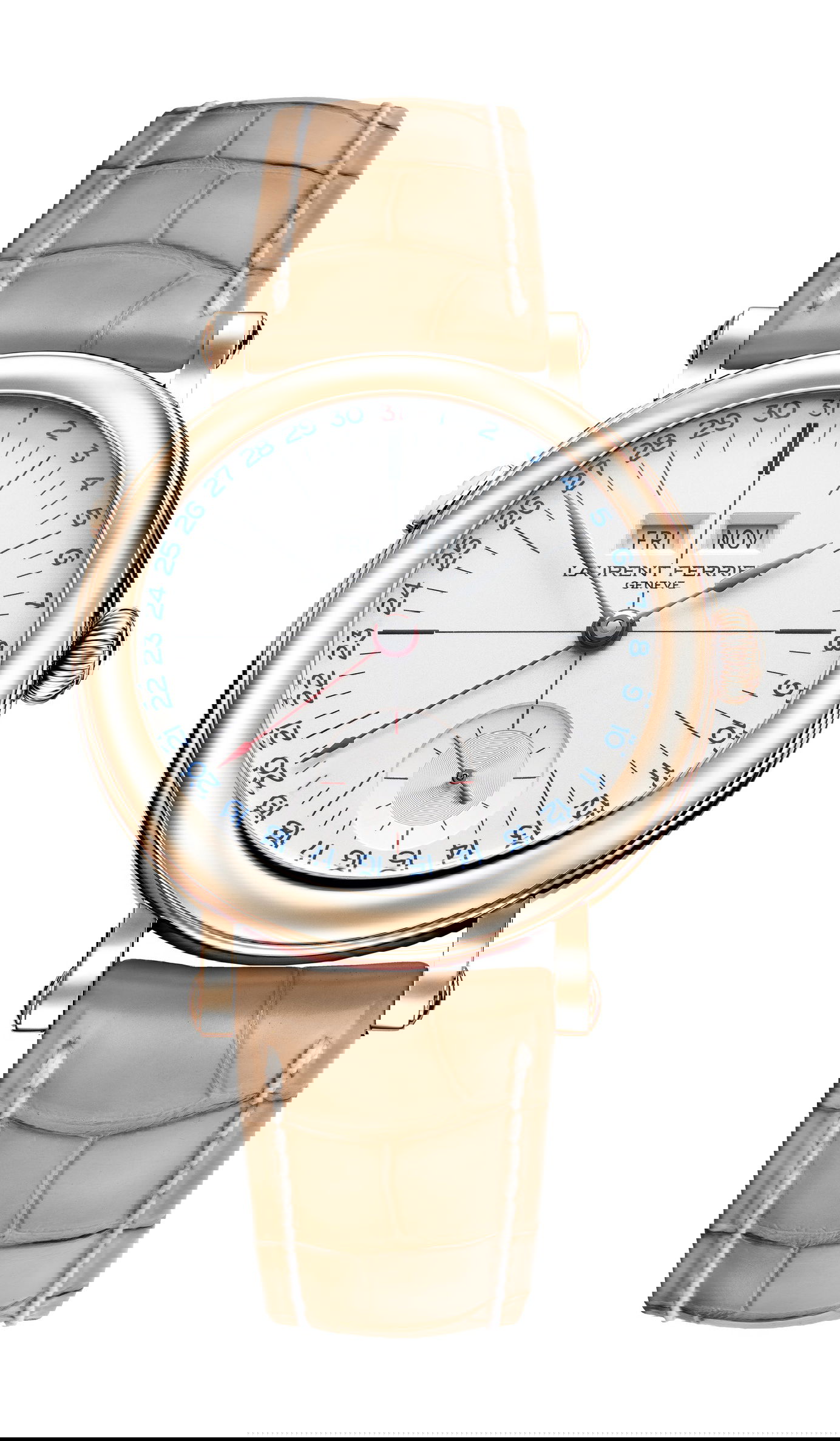 Laurent Ferrier École Annual Calendar White luxury timepiece - detailed view