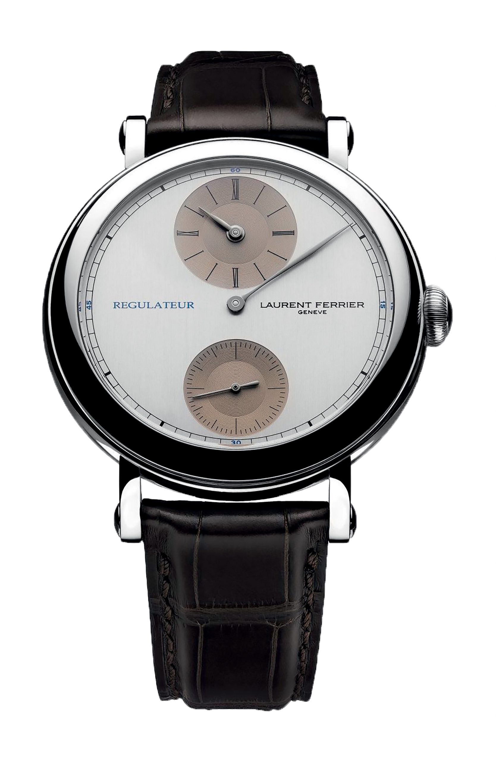 Laurent Ferrier École Micro-Rotor Regulator luxury timepiece - detailed view