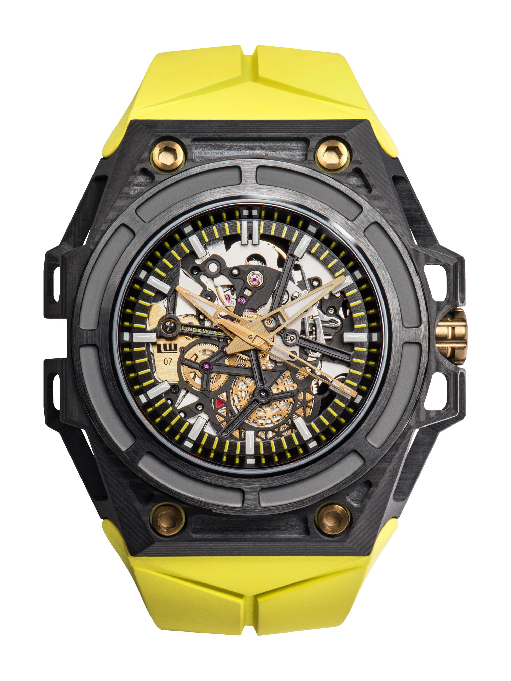 Linde Werdelin Spidolite 3DTP Carbon- 3D Movement luxury timepiece - detailed view