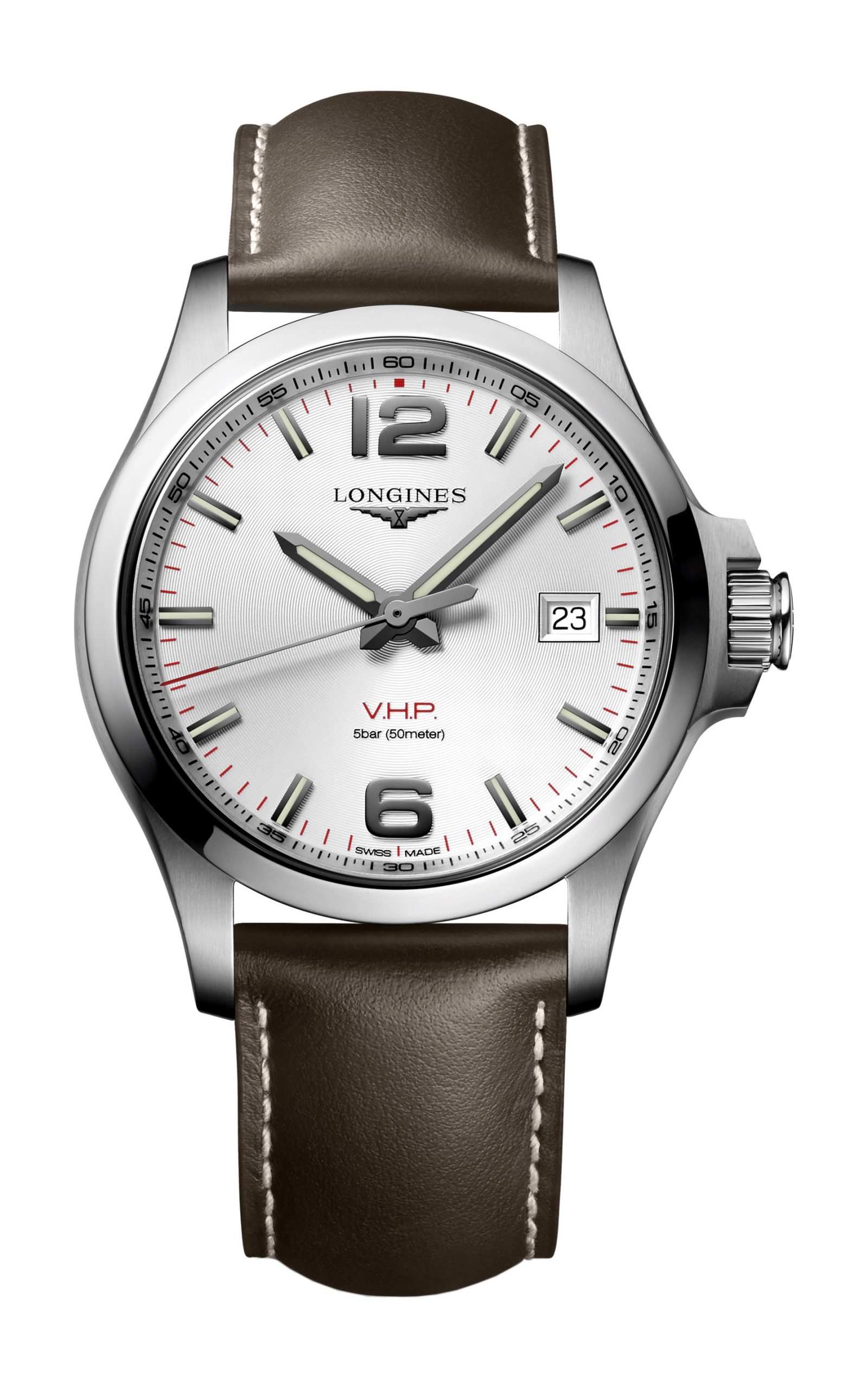 Longines Conquest V.H.P luxury timepiece - detailed view