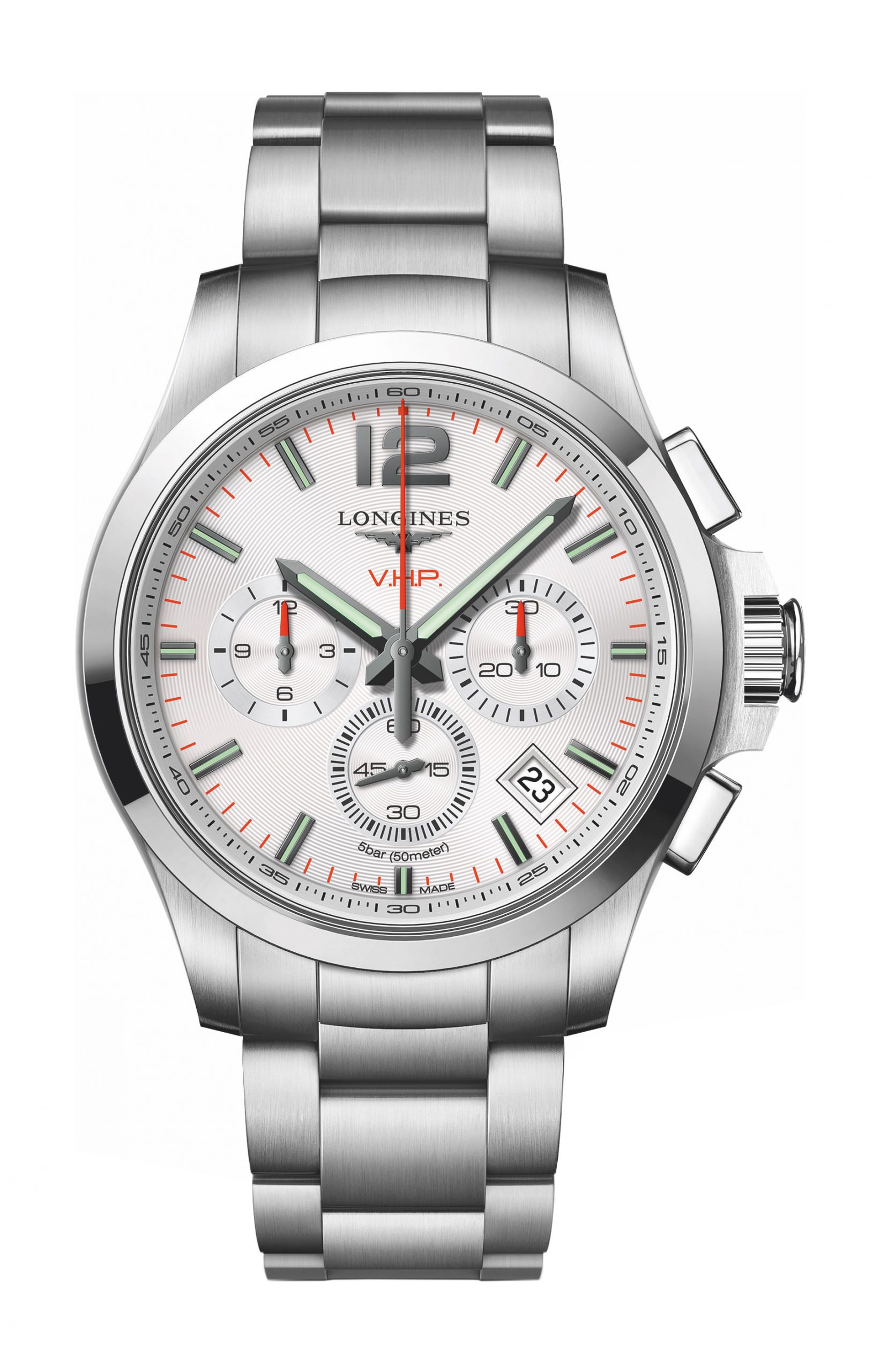 Longines Conquest V.H.P luxury timepiece - detailed view