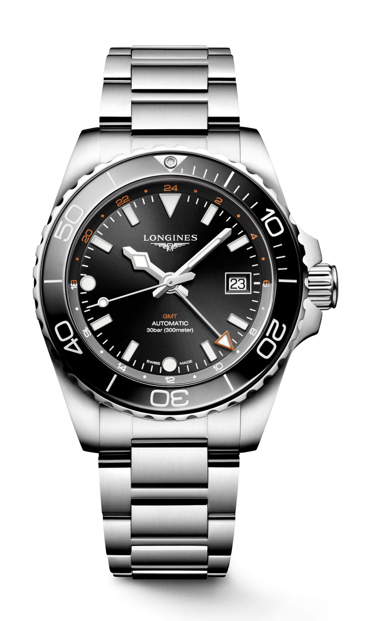 Longines Hydroconquest GMT 41 luxury timepiece - detailed view