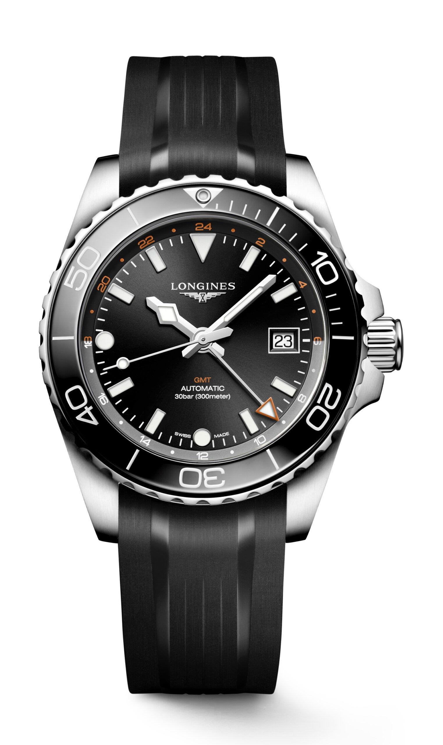 Longines Hydroconquest GMT 41 luxury timepiece - detailed view