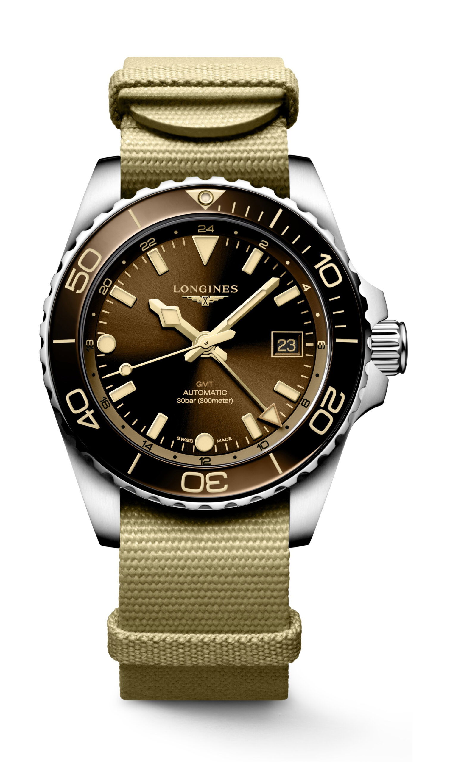 Longines Hydroconquest GMT 41 luxury timepiece - detailed view