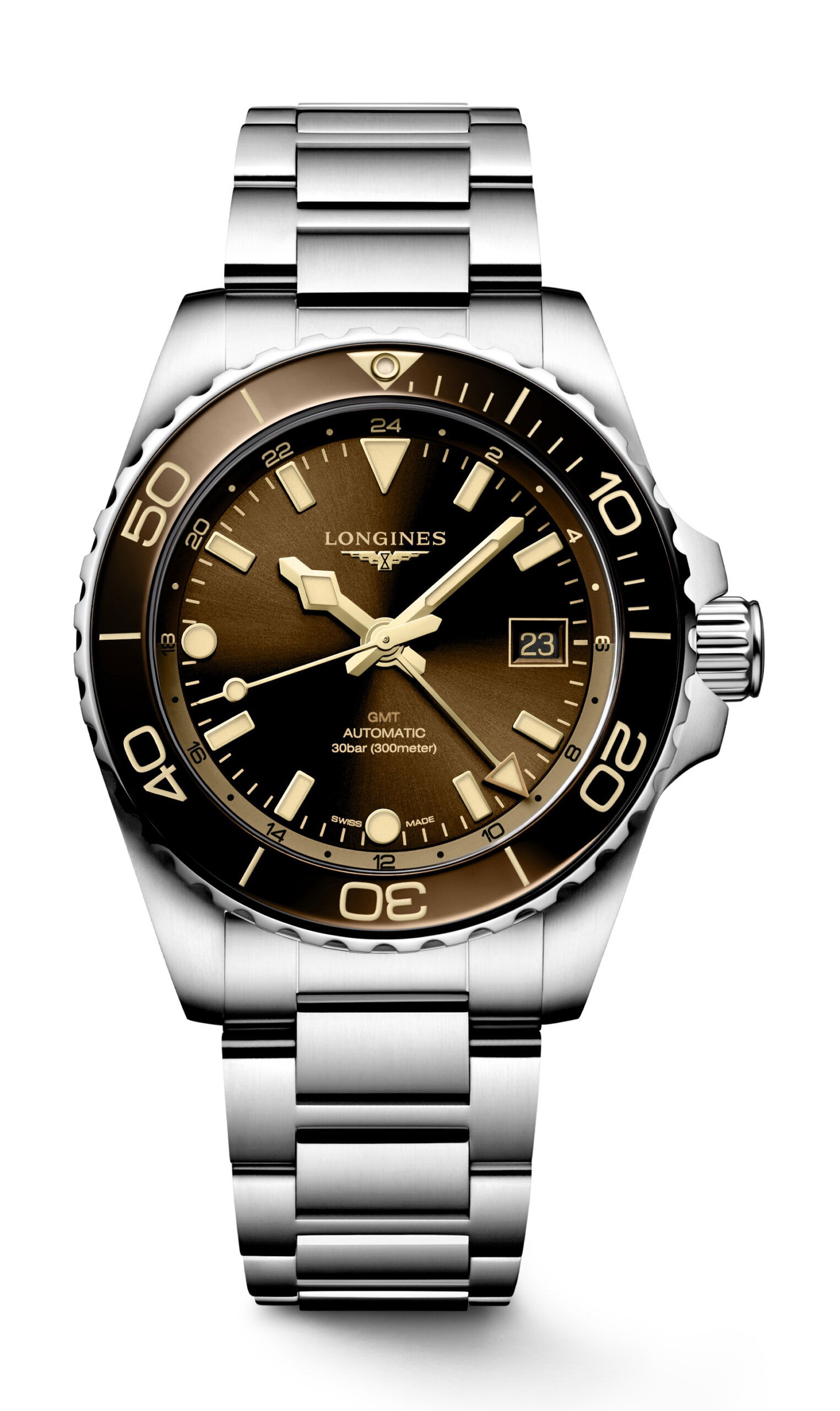 Longines Hydroconquest GMT 41 luxury timepiece - detailed view