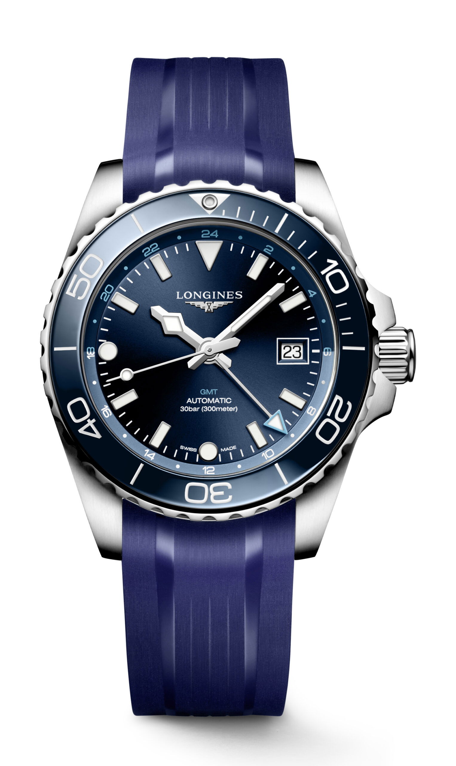 Longines Hydroconquest GMT 41 luxury timepiece - detailed view