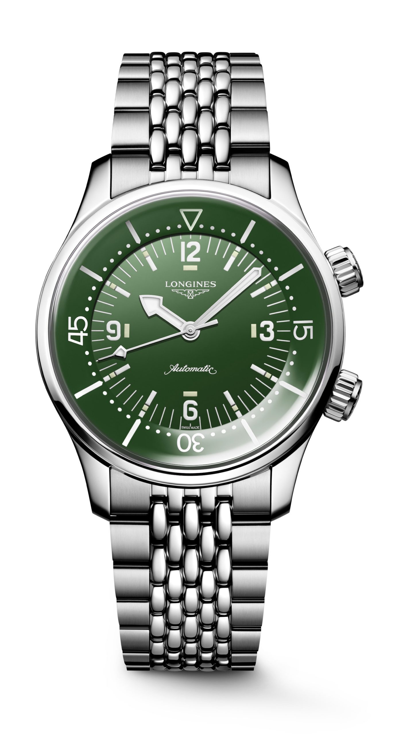 Longines Legend Diver Green luxury timepiece - detailed view