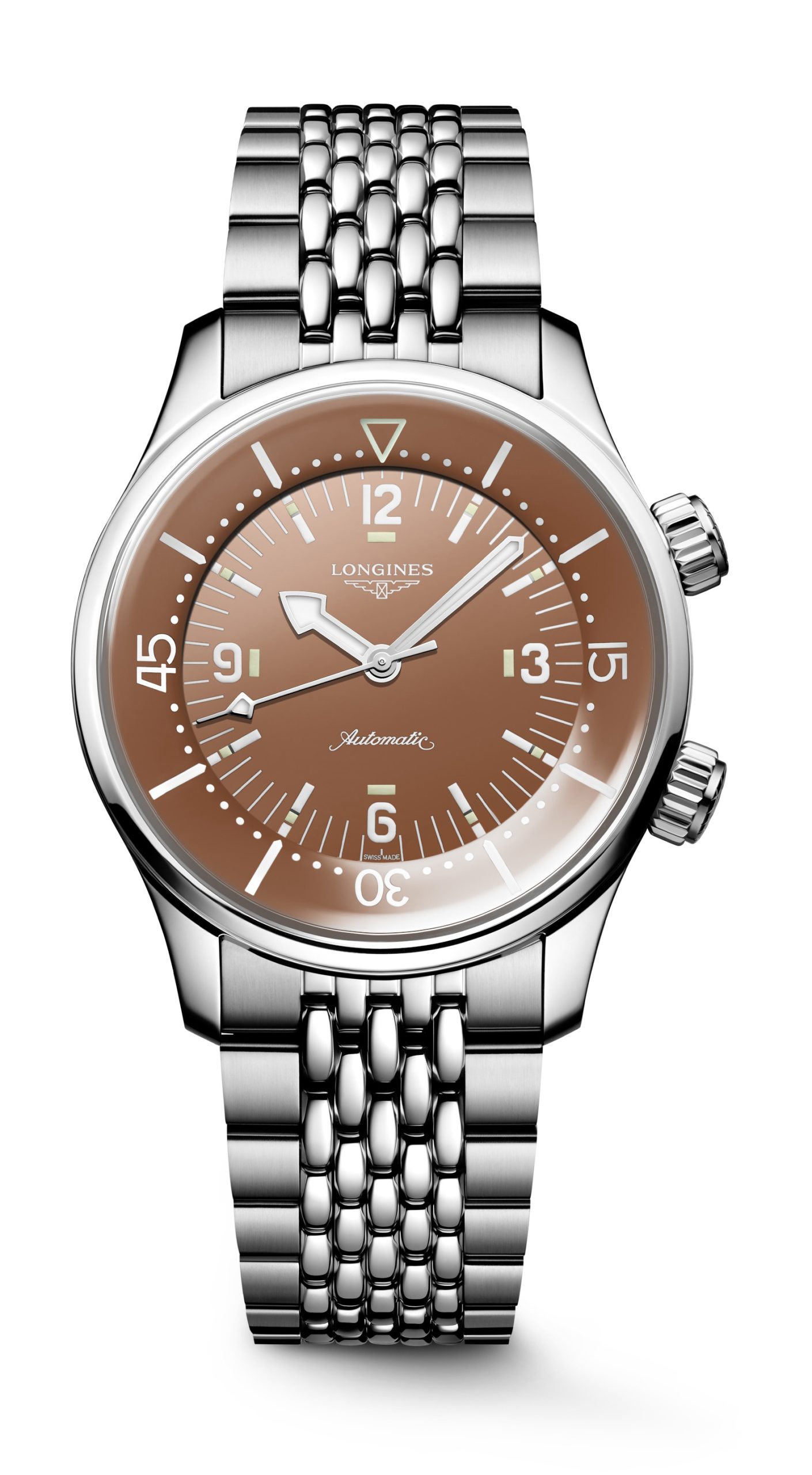 Longines Legend Diver Terracota luxury timepiece - detailed view