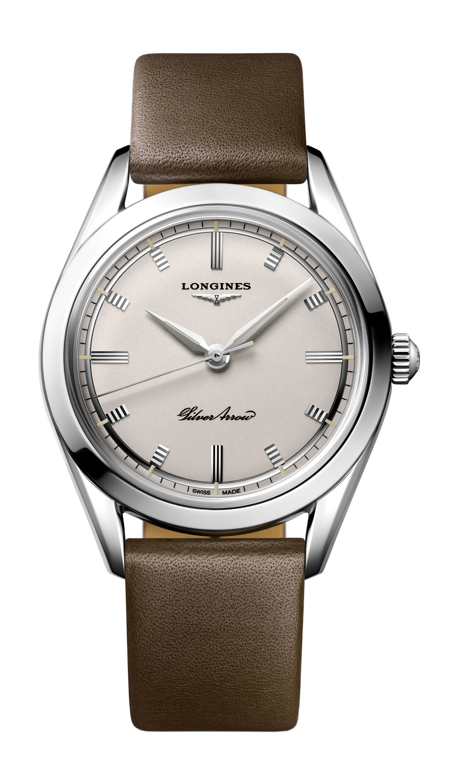 Longines Silver Arrow luxury timepiece - detailed view