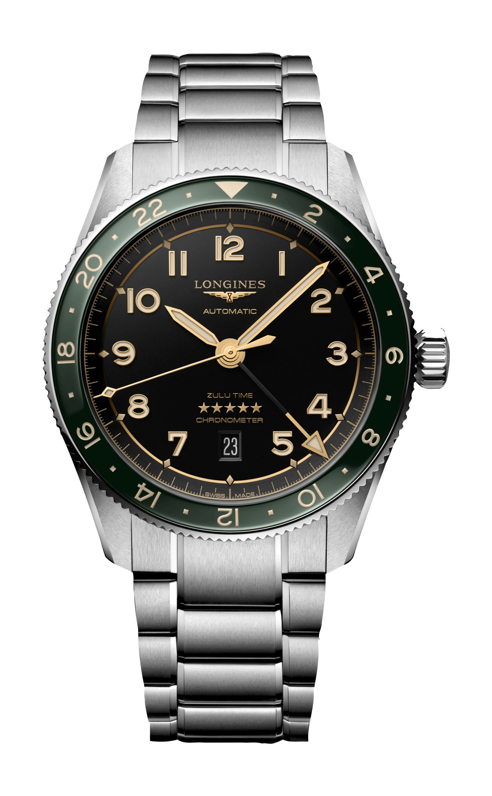 Longines Spirit Zulu Time luxury timepiece - detailed view