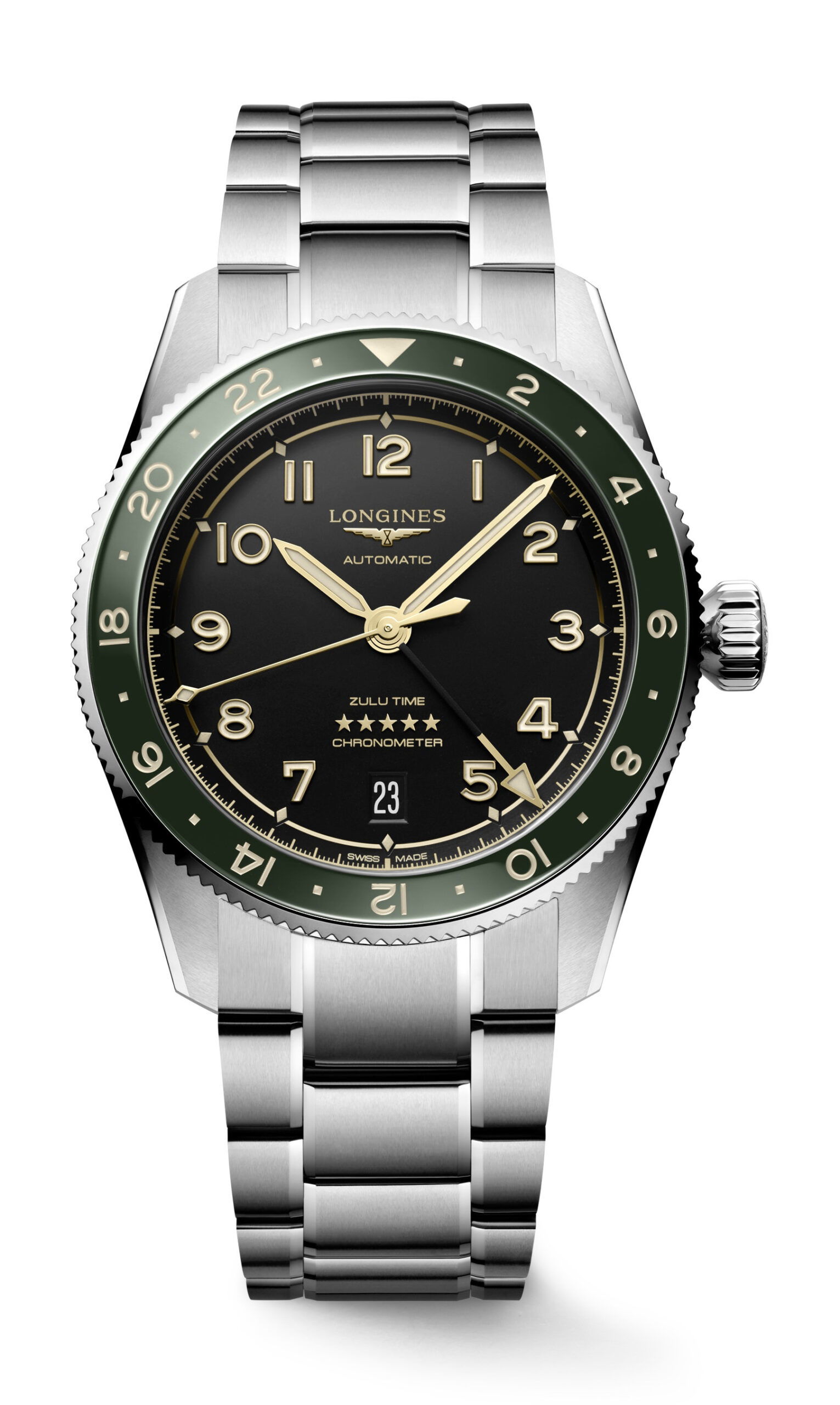 Longines Spirit Zulu Time luxury timepiece - detailed view
