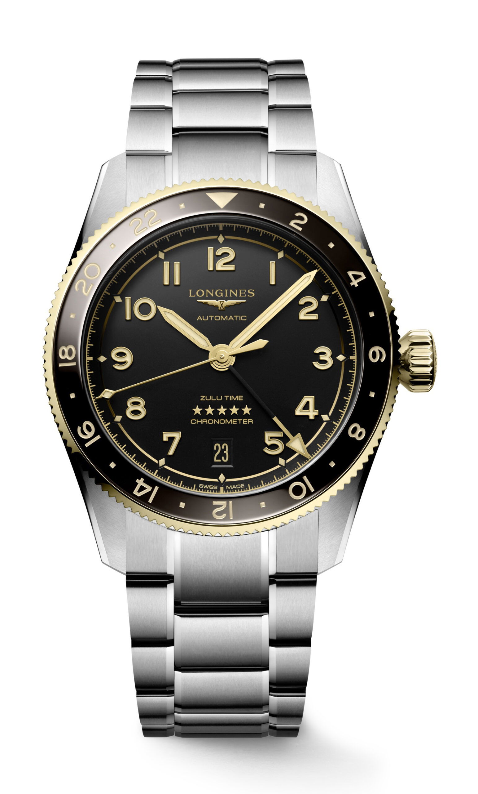 Longines Spirit Zulu Time luxury timepiece - detailed view