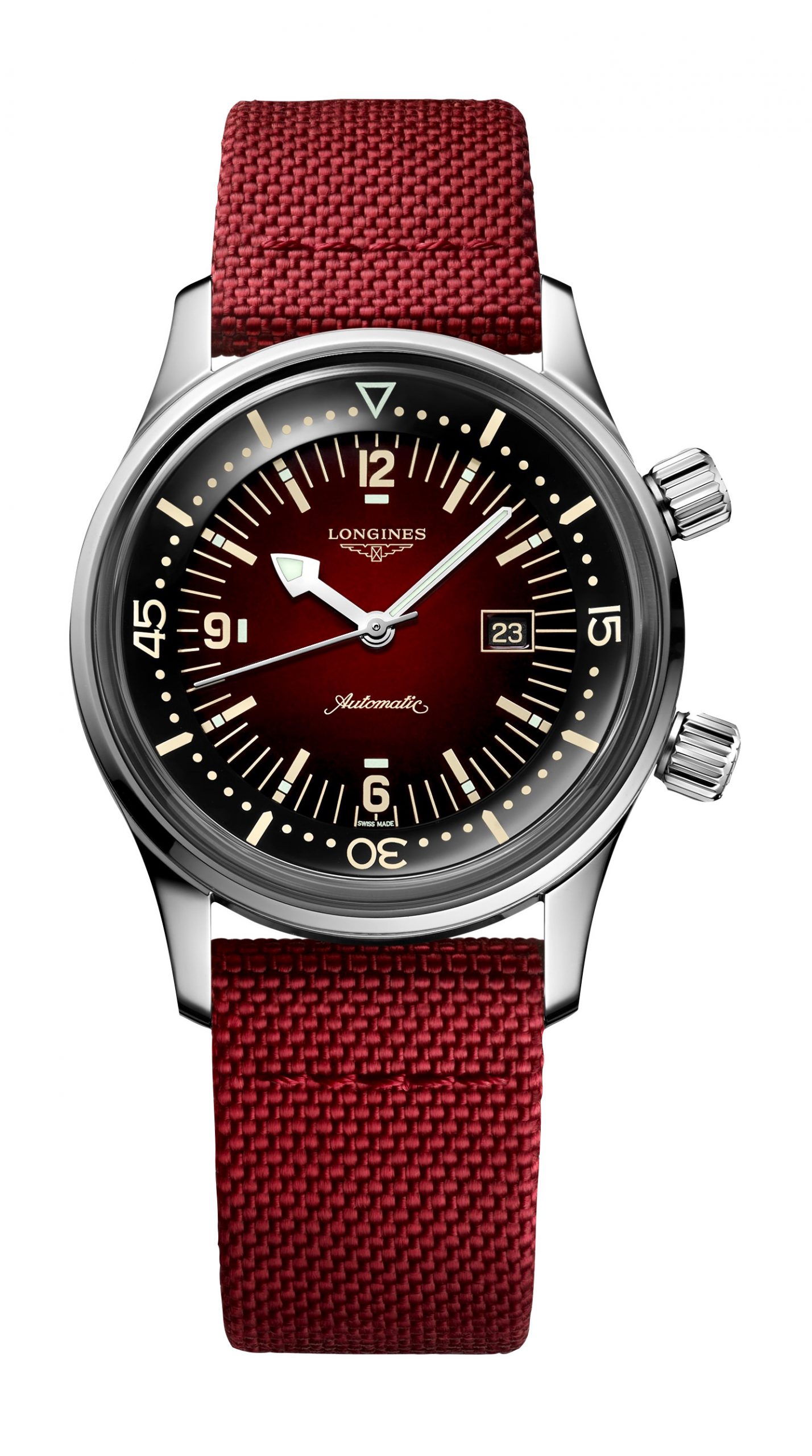 Longines Legend Diver luxury timepiece - detailed view
