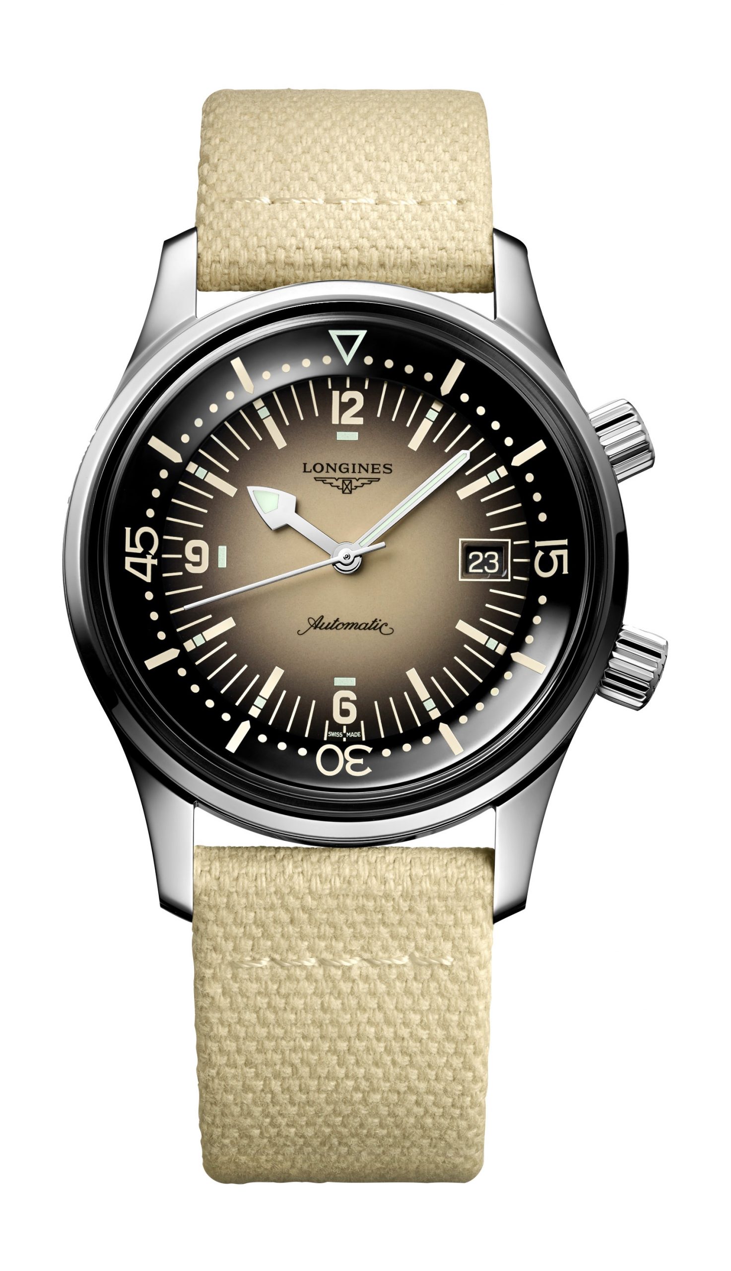Longines Legend Diver luxury timepiece - detailed view