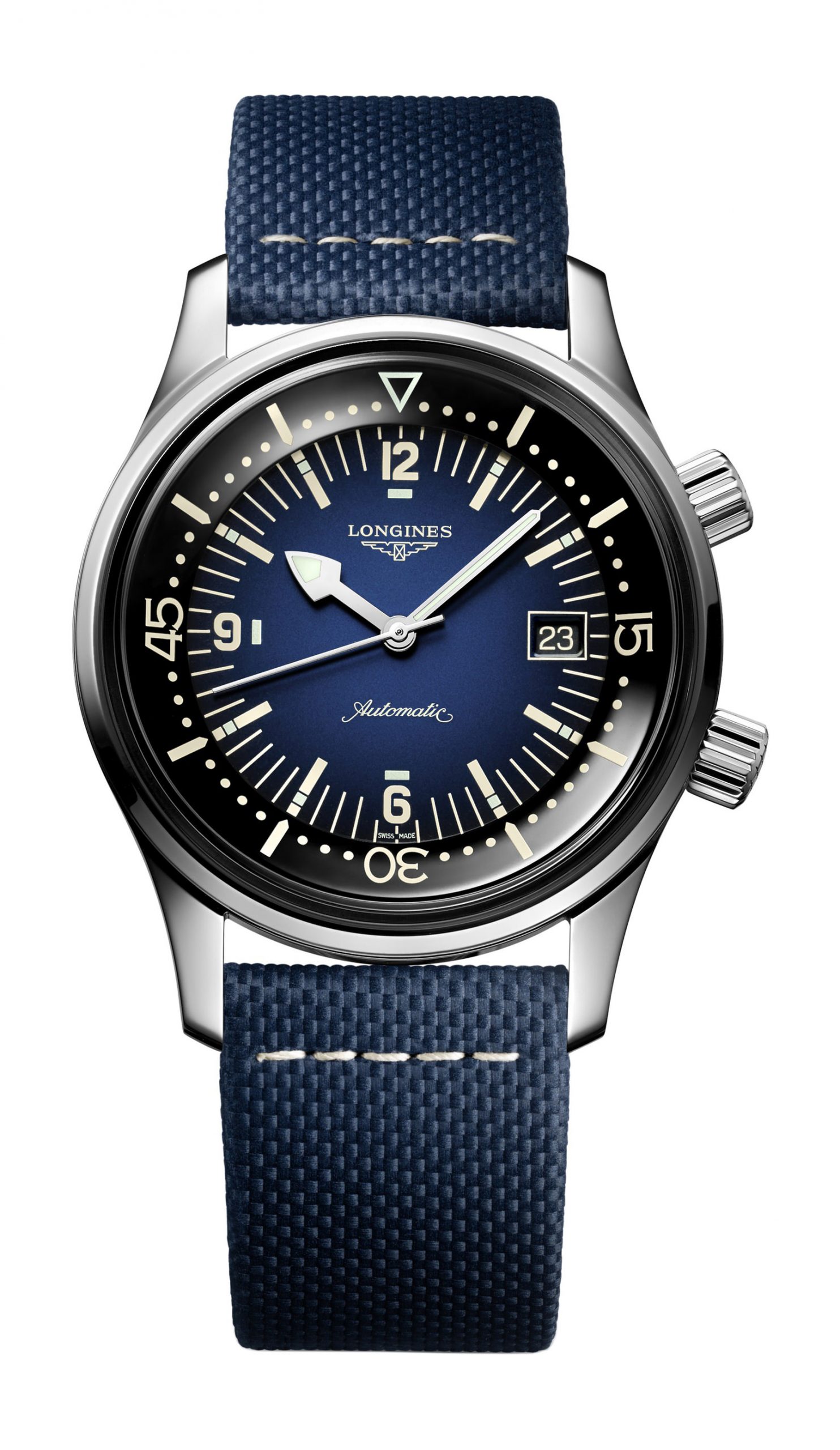 Longines Legend Diver luxury timepiece - detailed view