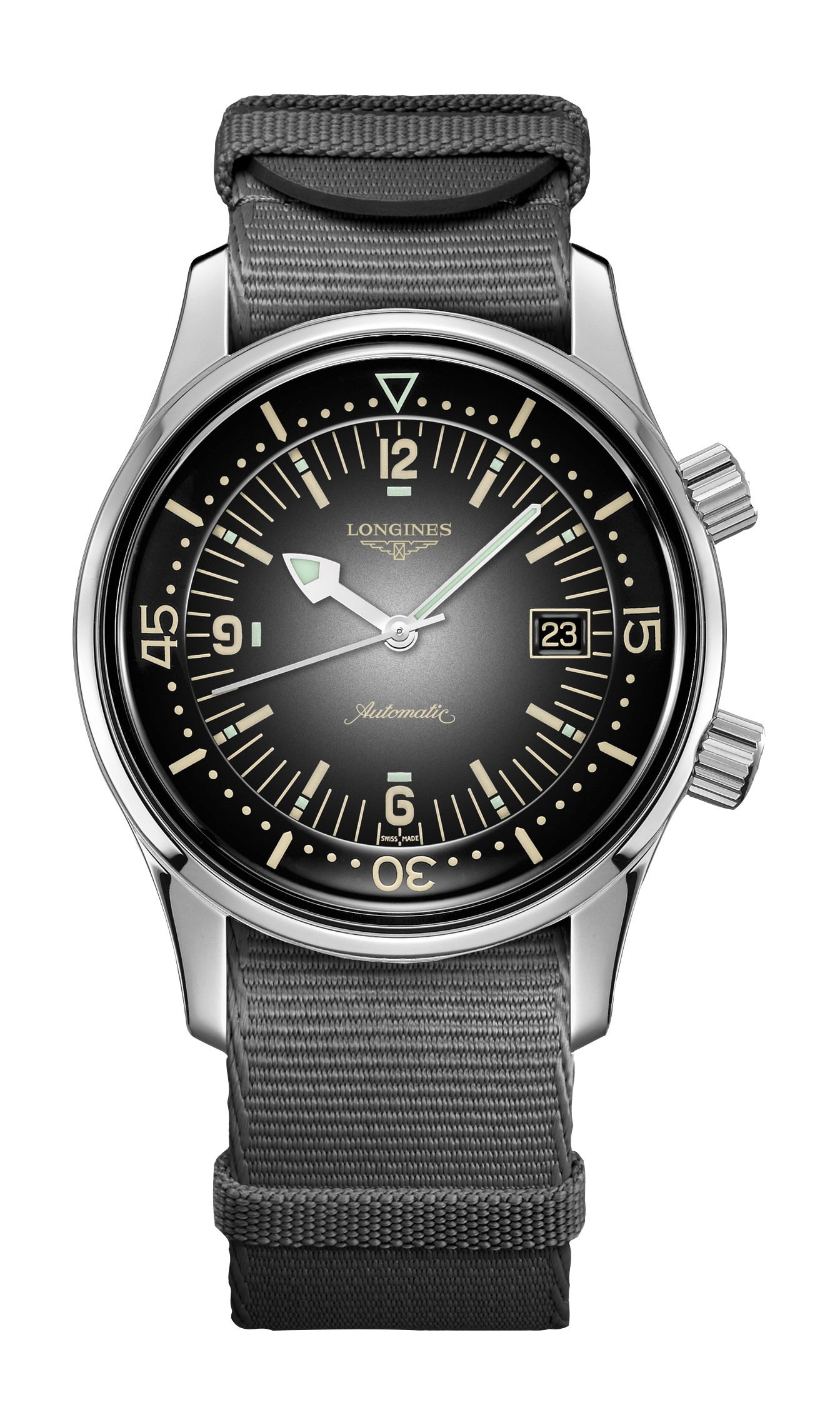 Longines Legend Diver luxury timepiece - detailed view