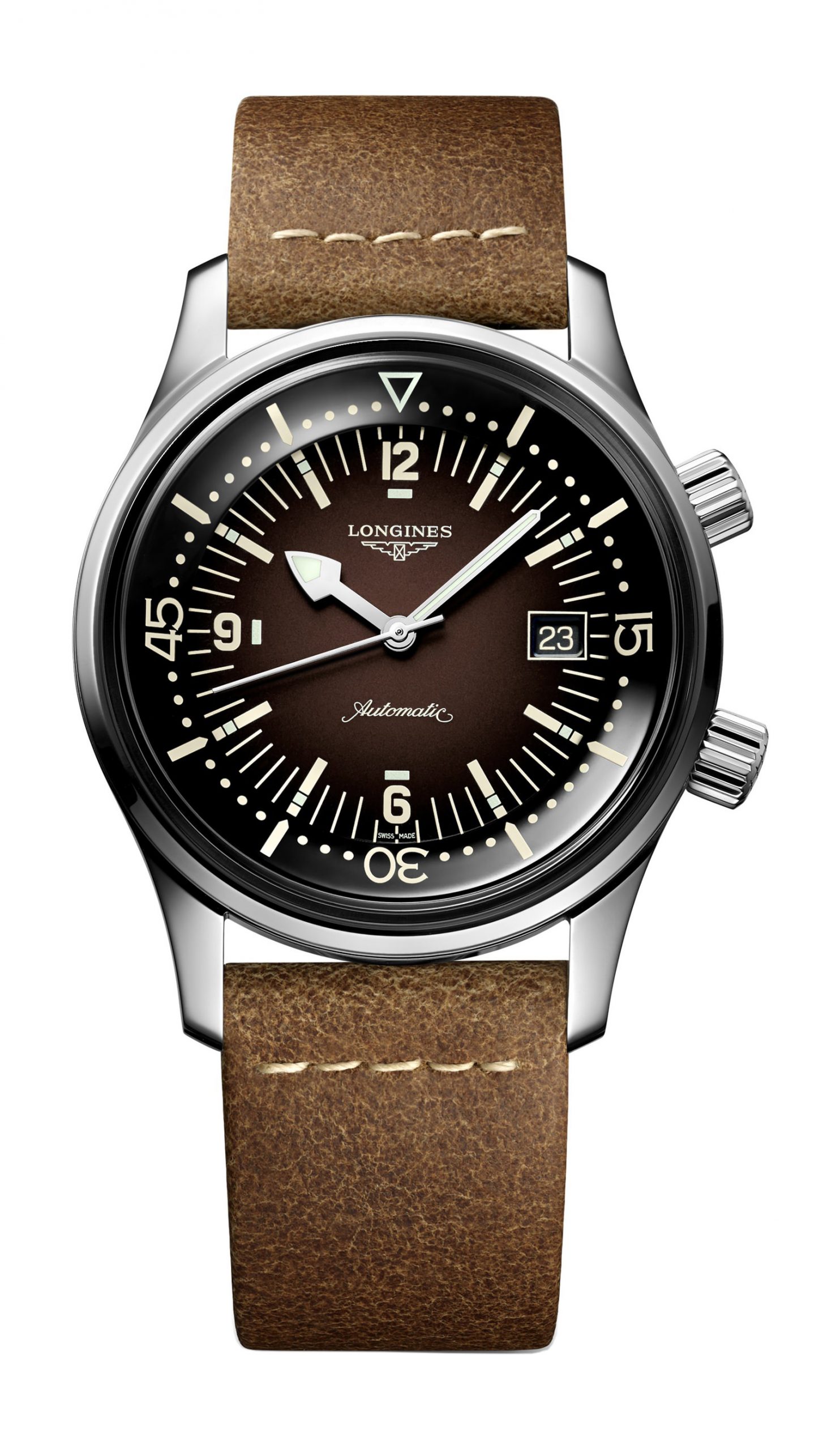 Longines Legend Diver luxury timepiece - detailed view