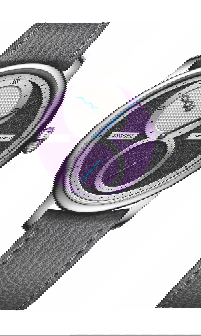Louis Erard Excellence Le Régulateur Louis Erard x Kudoke Purple luxury timepiece - detailed view