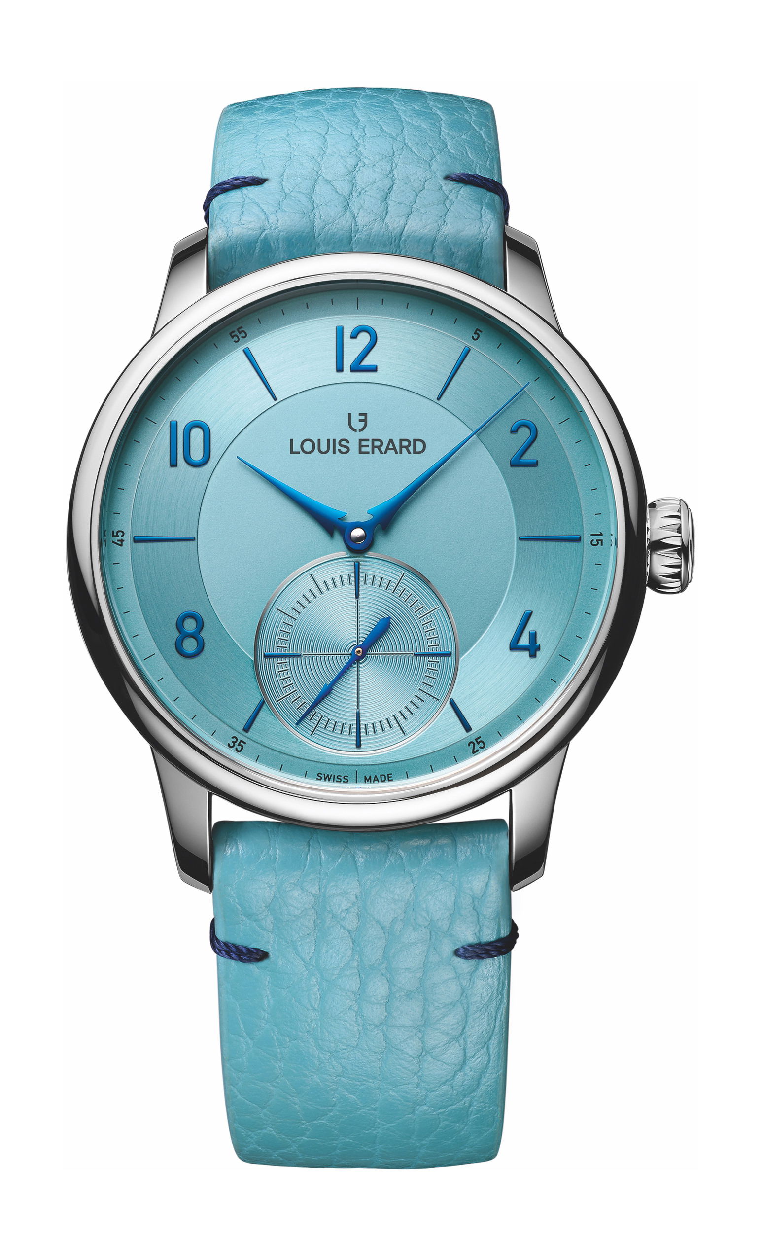 Louis Erard Excellence Petite Seconde Bleu Glacier luxury timepiece - detailed view