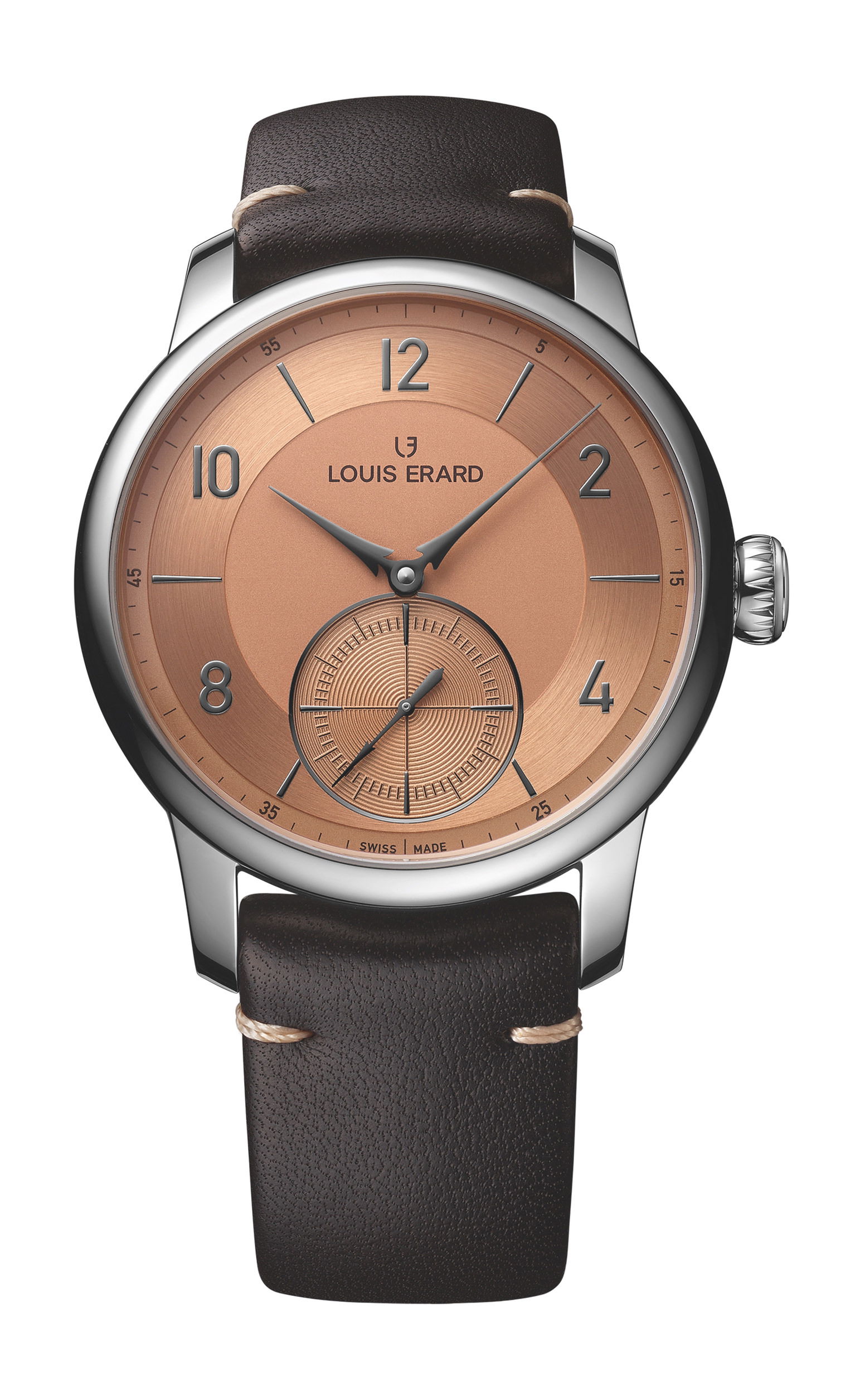 Louis Erard Excellence Petite Seconde Terracotta 39mm luxury timepiece - detailed view