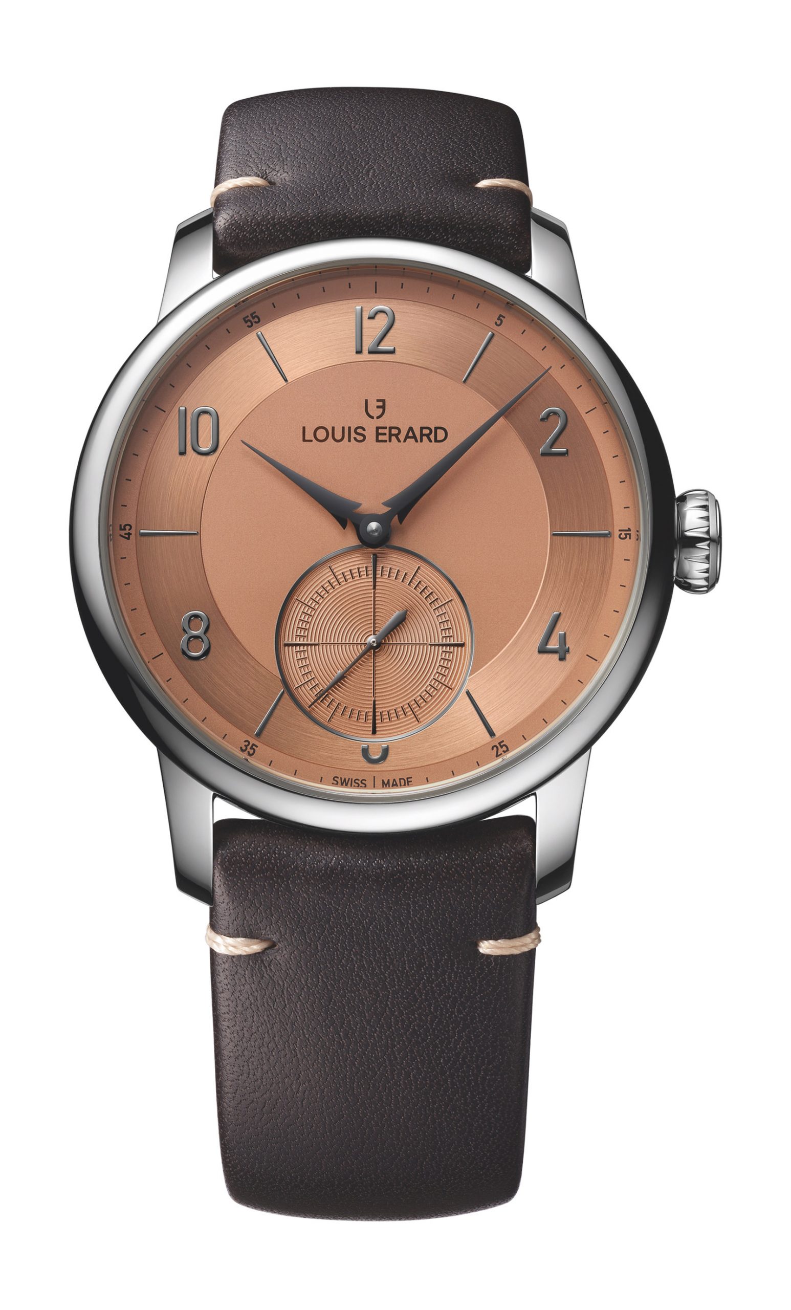 Louis Erard Excellence Petite Seconde Terracotta 42mm luxury timepiece - detailed view