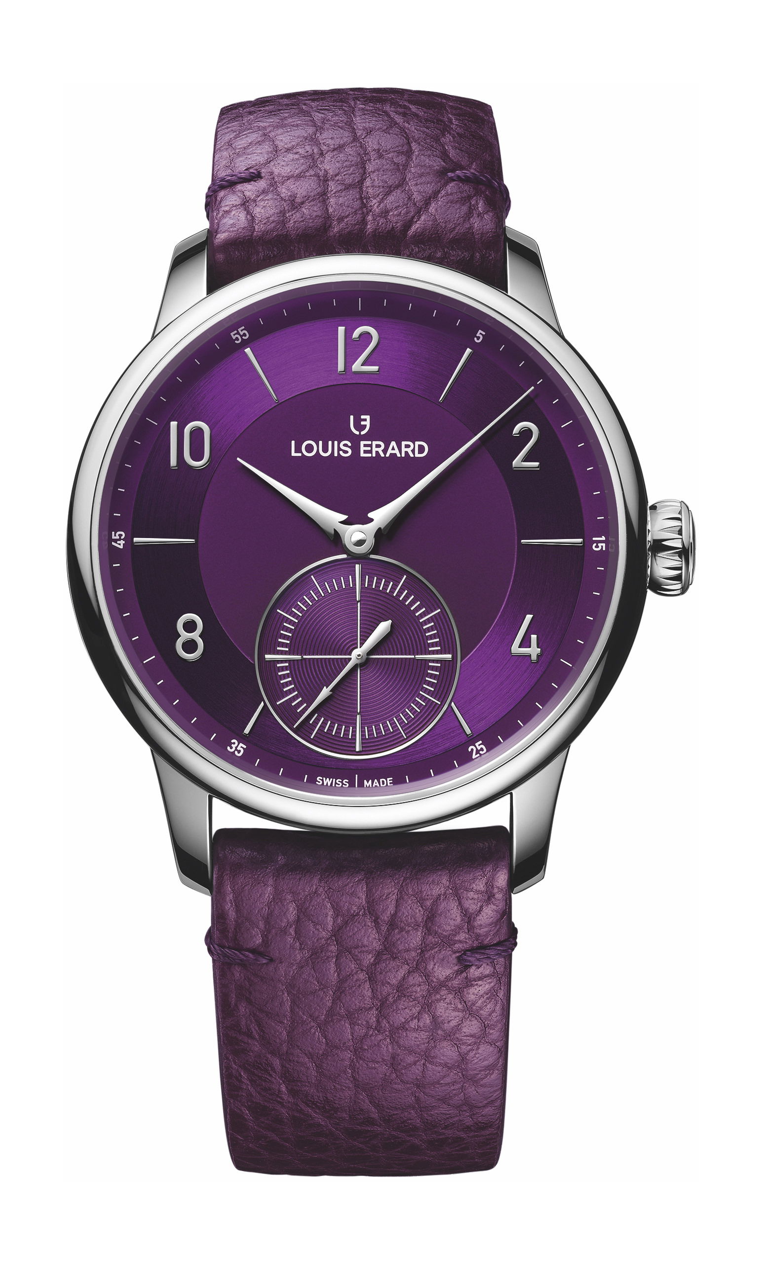 Louis Erard Excellence Petite Seconde Violette luxury timepiece - detailed view