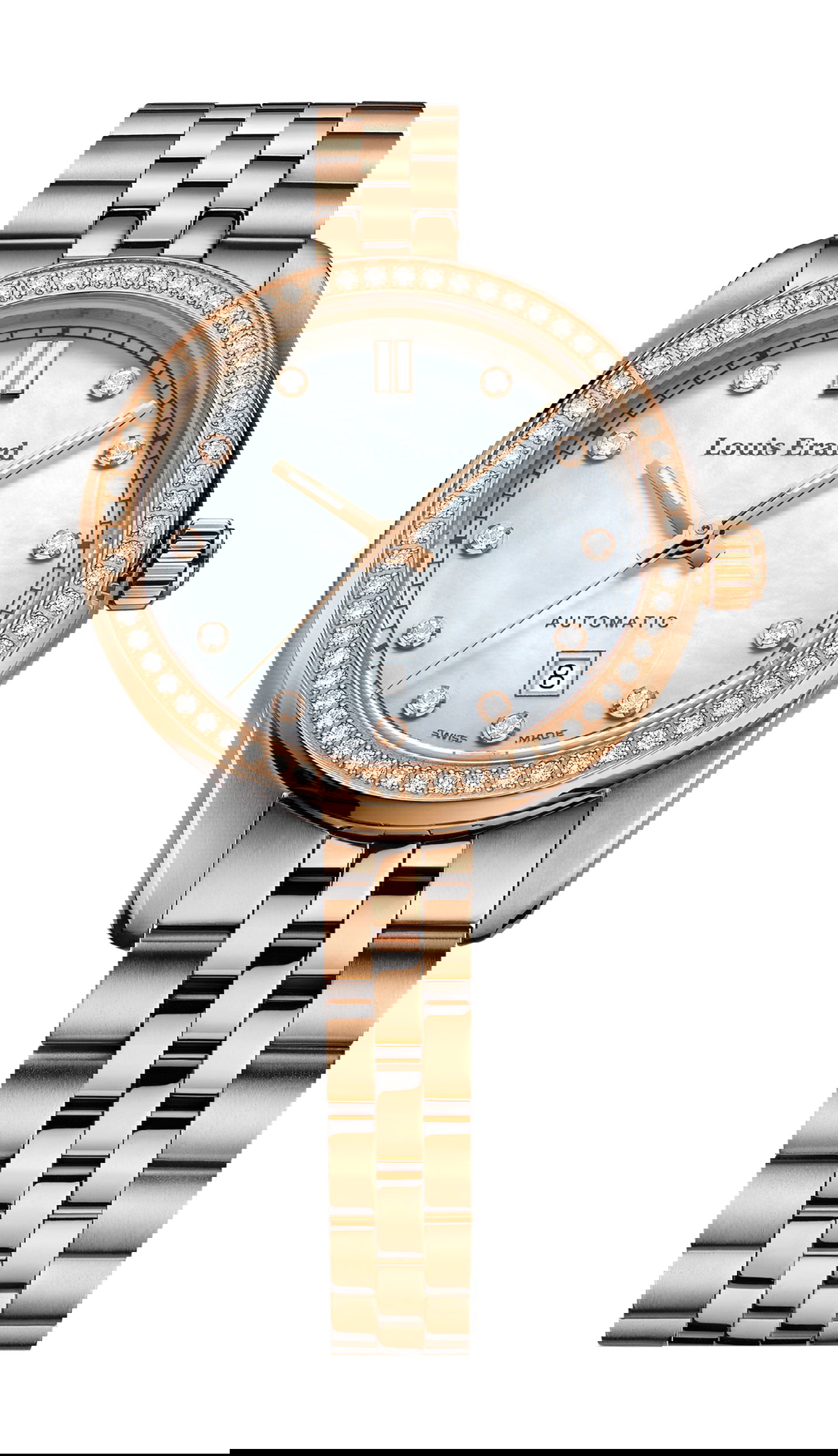 Louis Erard Héritage Lady Mother-of-pearl luxury timepiece - detailed view
