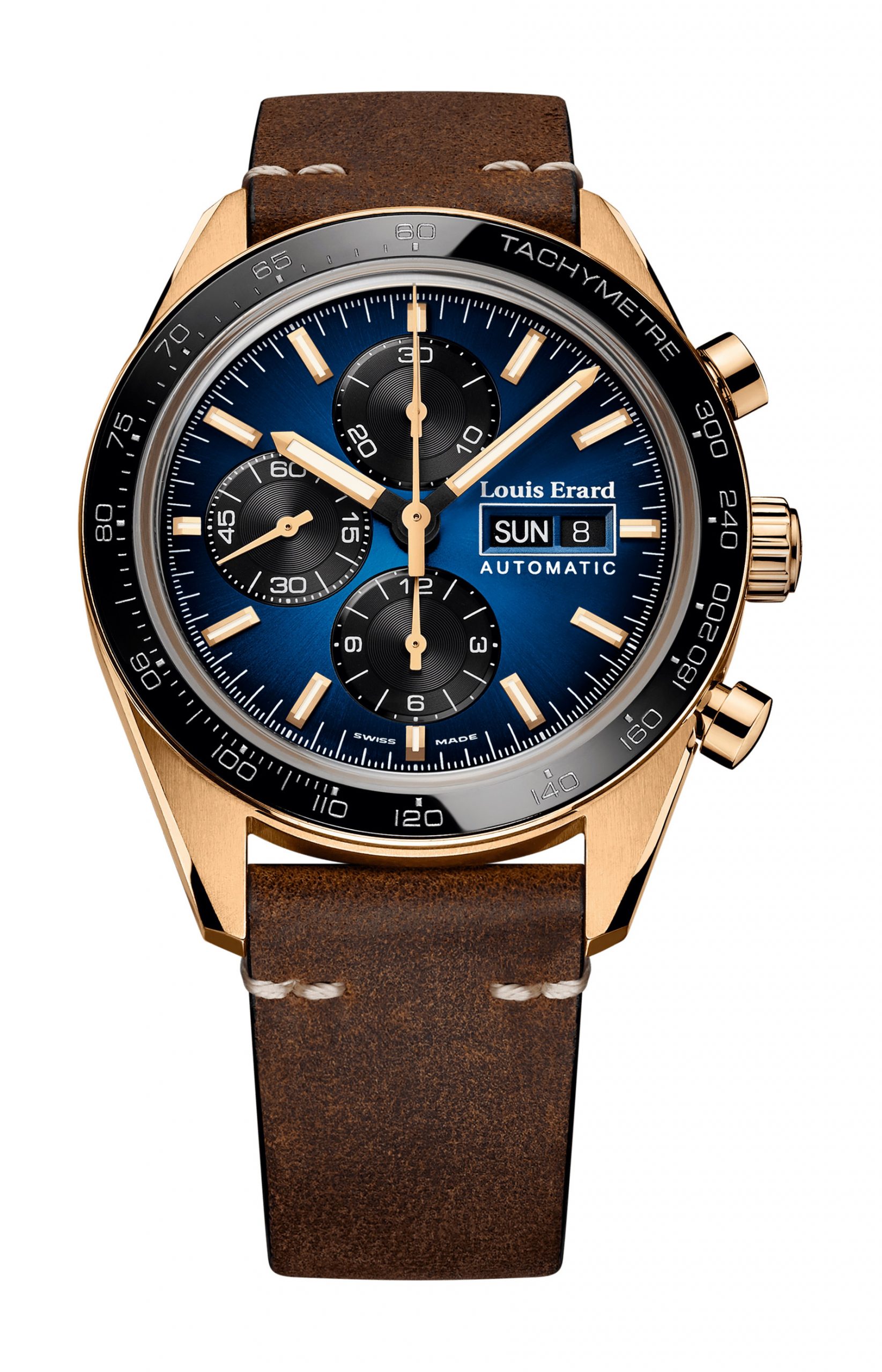 Louis Erard La Sportive Limited Edition Bronze luxury timepiece - detailed view