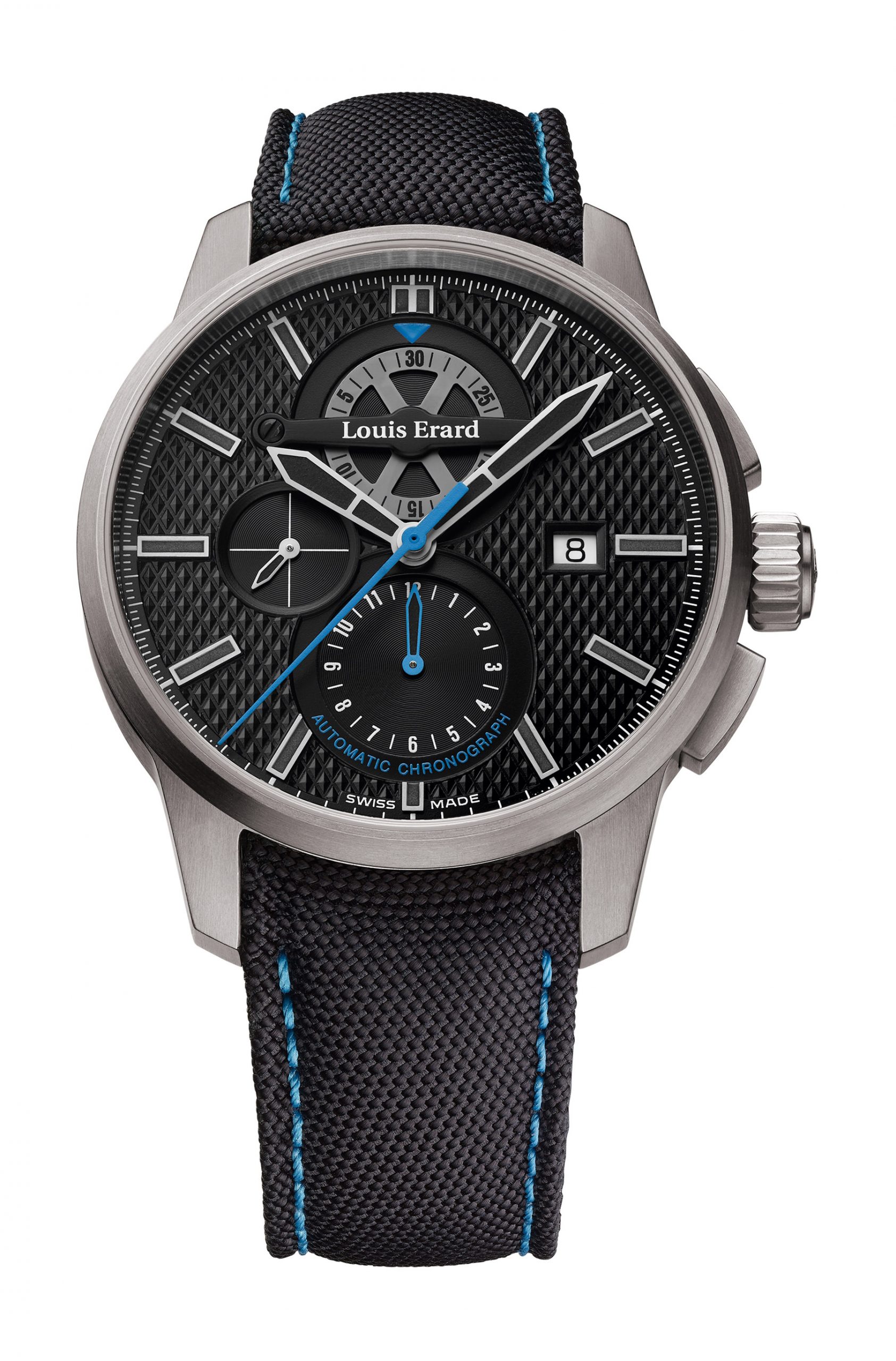 Louis Erard La Sportive Titanium Chronograph luxury timepiece - detailed view