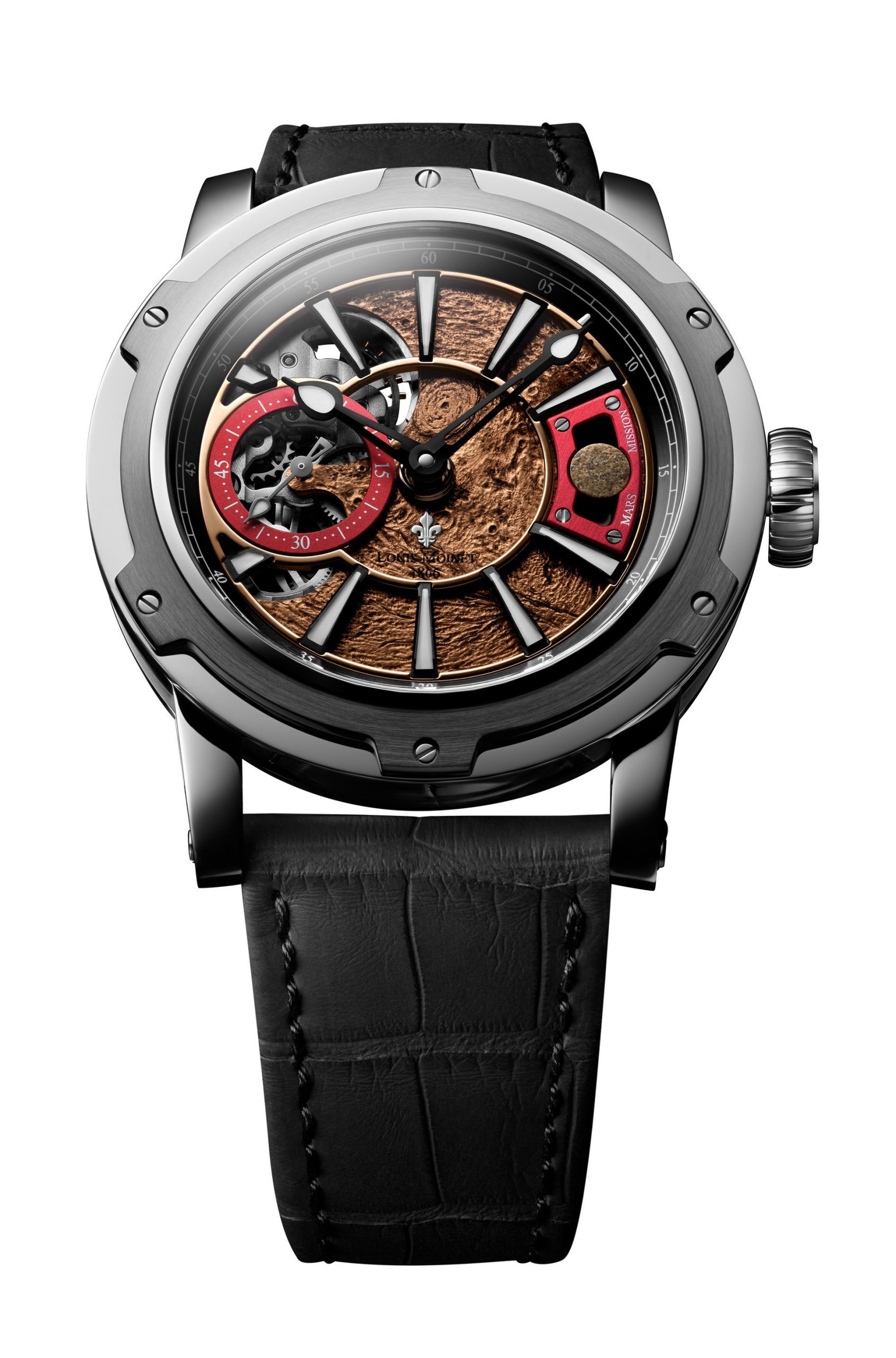 Louis Moinet Mars Mission luxury timepiece - detailed view