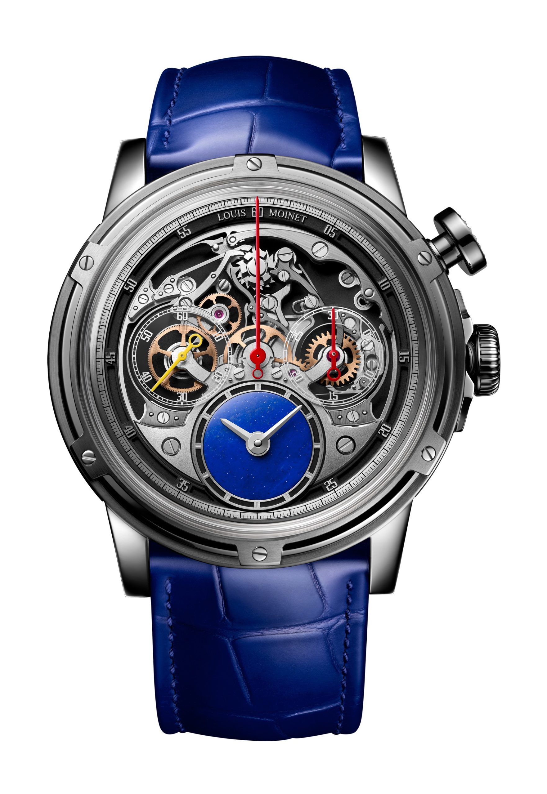 Louis Moinet Memoris NEO Lapis Lazuli luxury timepiece - detailed view