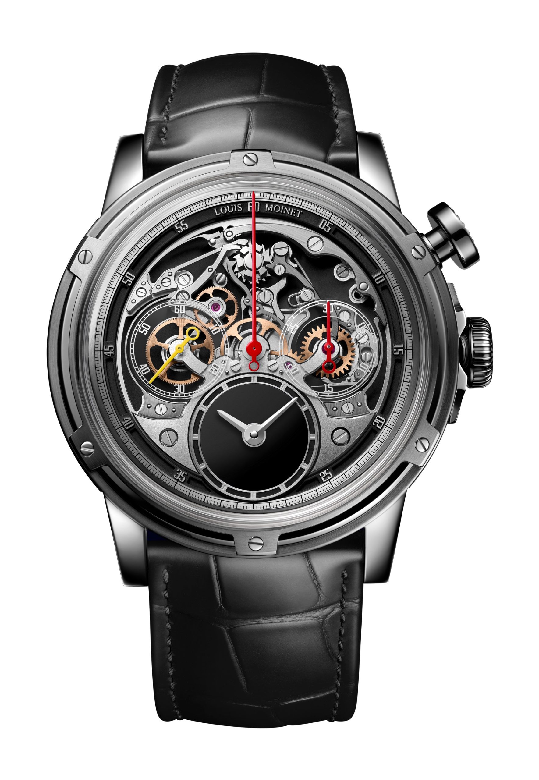 Louis Moinet Memoris NEO Onyx luxury timepiece - detailed view