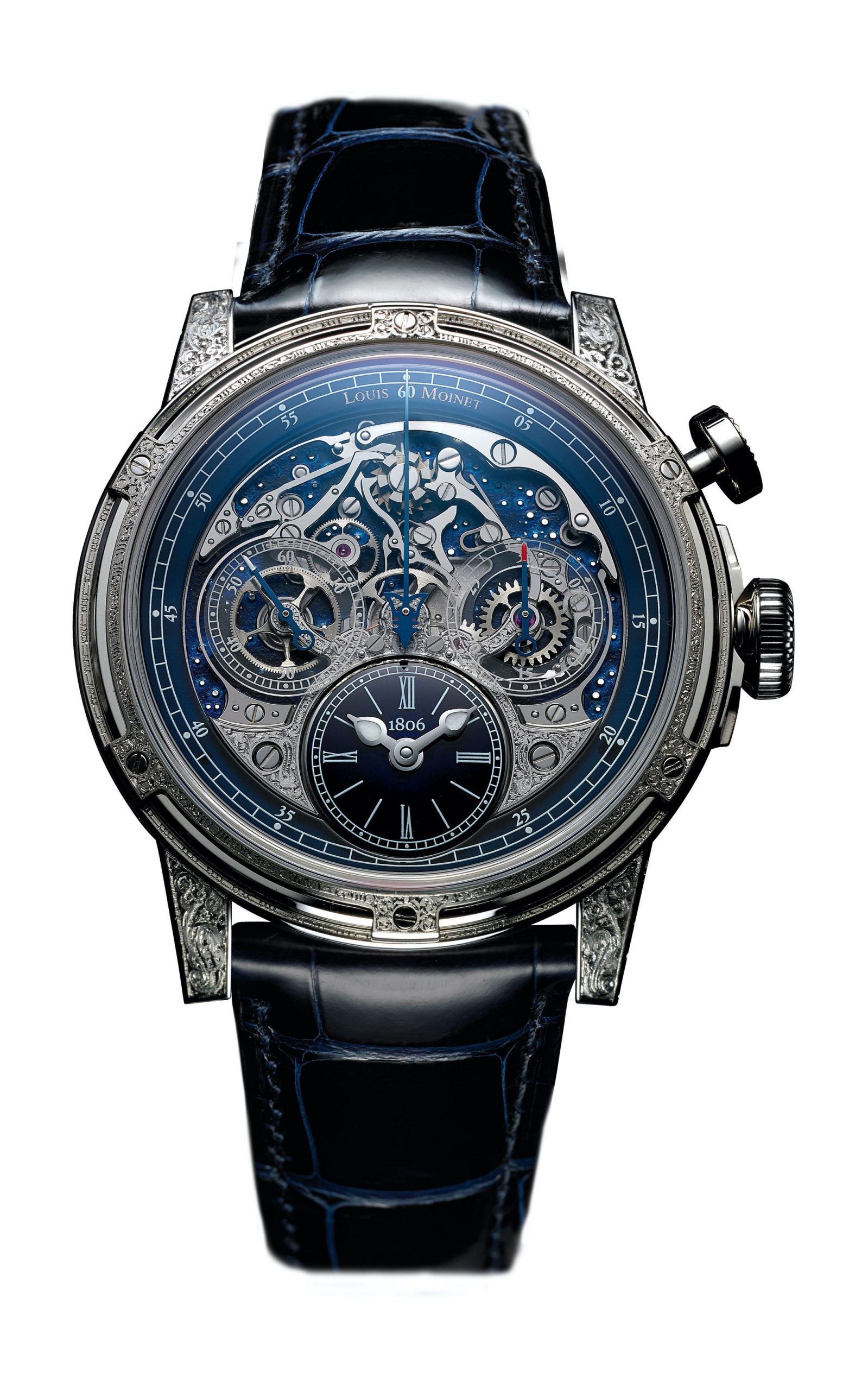 Louis Moinet Memoris Red Eclipse luxury timepiece - detailed view